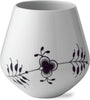 Royal Copenhagen Méga vase noir cannelé, 20,5 cm