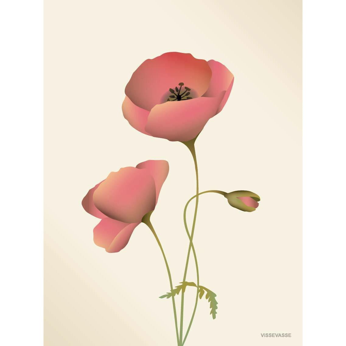 [product_category]-Vissevasse Poppy Poster 30 X40 Cm, Meringue-Vissevasse-5713138605027-F-2016-050-M-VIS-1