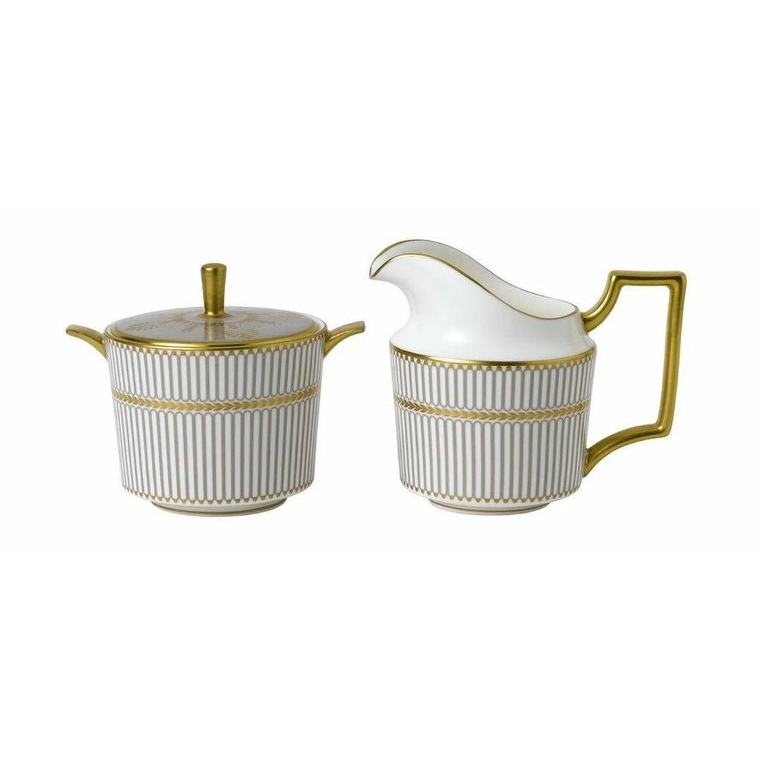 [product_category]-Wedgwood Anthemion Grey Milk Jug And Sugar Bowl-Wedgwood-701587433037-1054393-WED-1