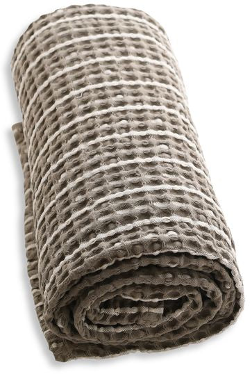 The Organic Company Big Waffle Towel And Blanket, Clay/Stone