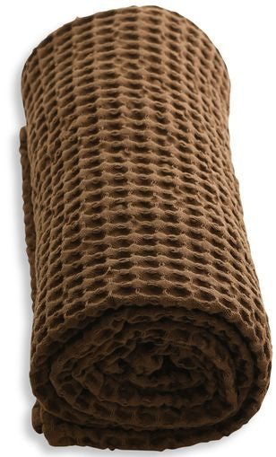 The Organic Company Big Waffle Towel And Blanket, Teak