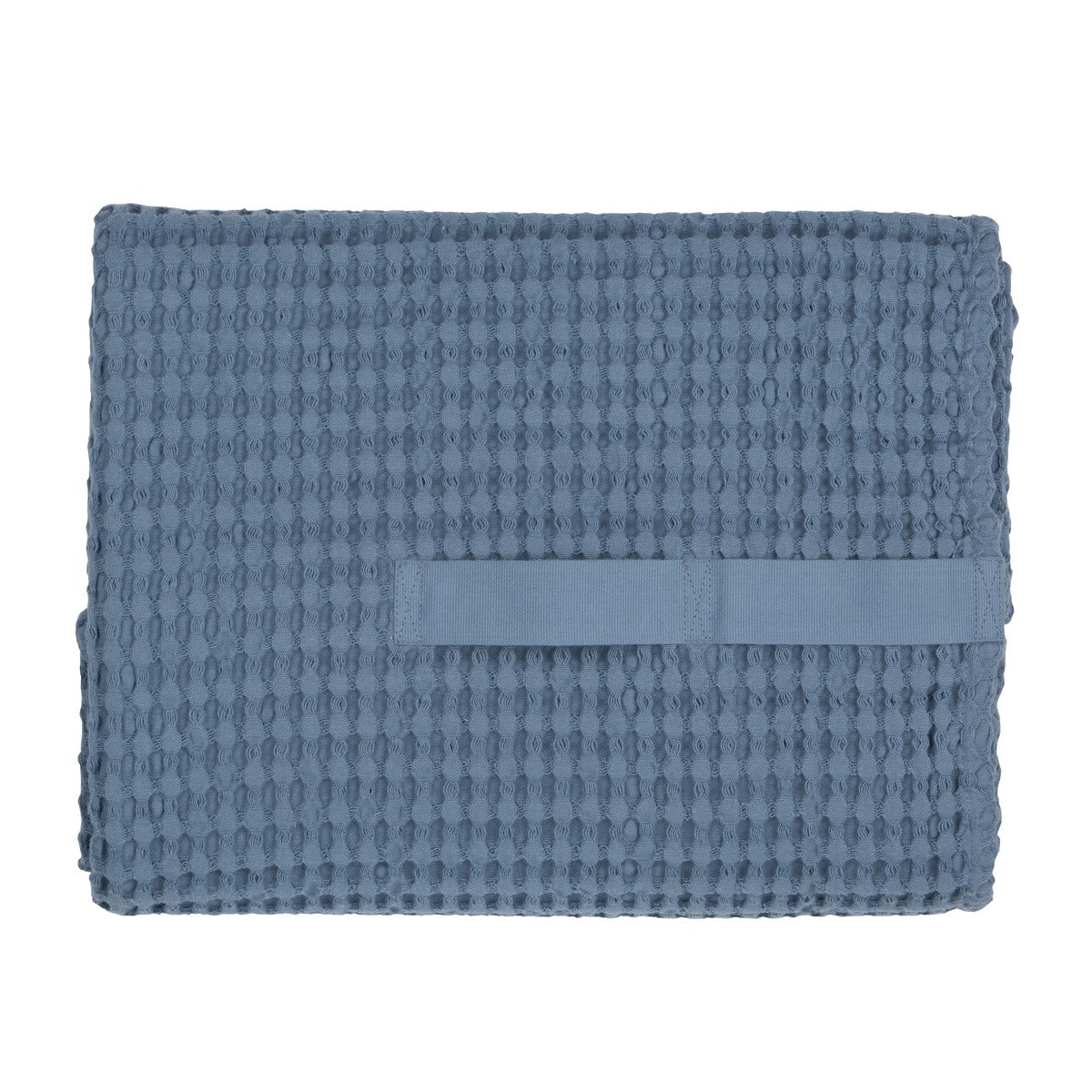 The Organic Company Big Waffle Towel And Blanket, Grey Blue