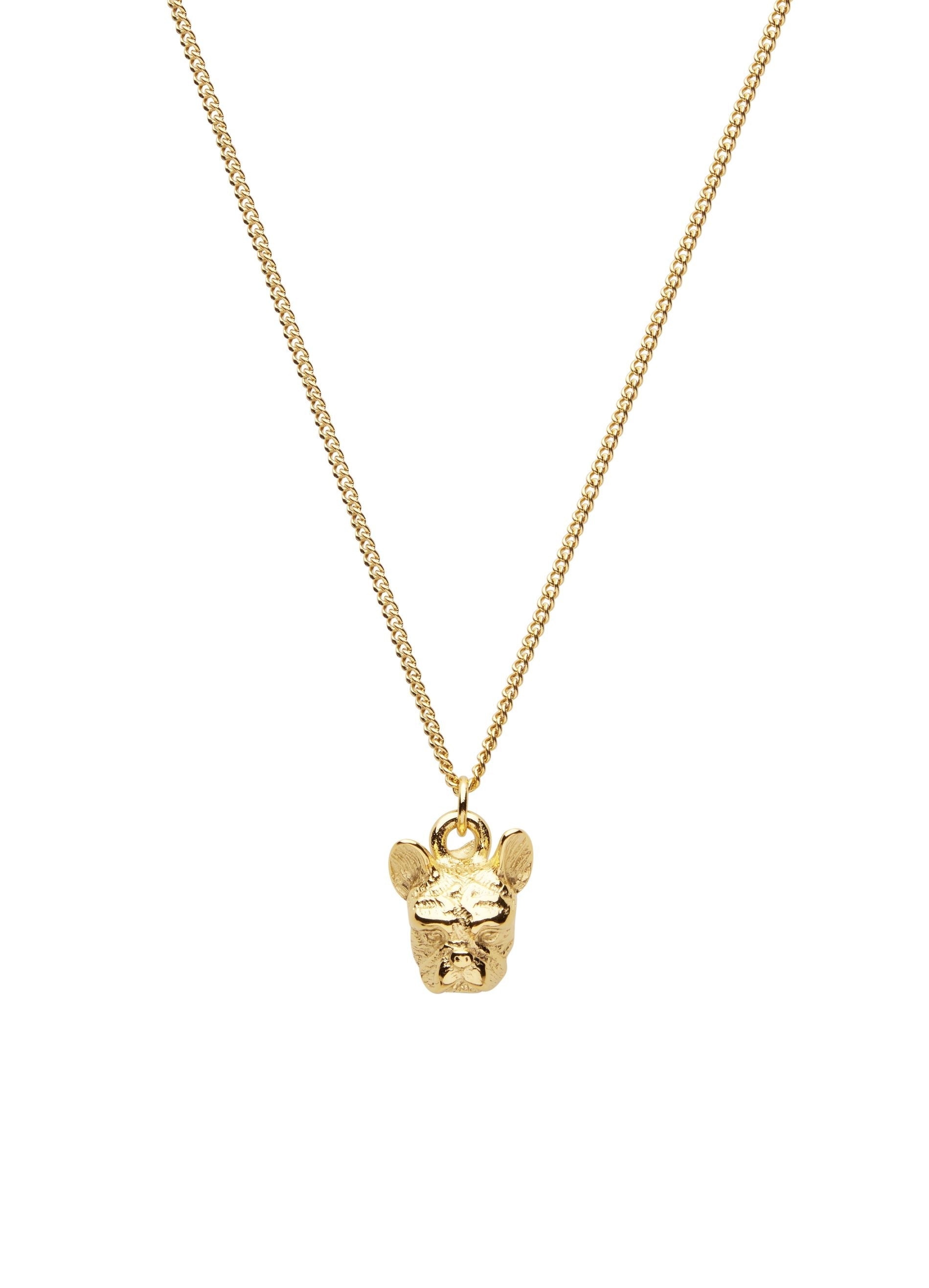 Skultuna French Bulldog Necklace, Gold Plated