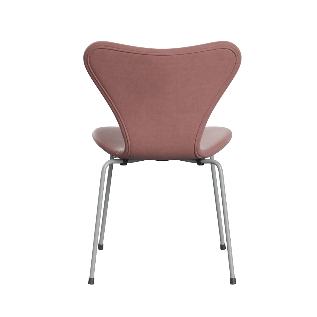 Fritz Hansen 3107 Chair Full Upholstery, Nine Grey/Belfast Velvet Misty Rose