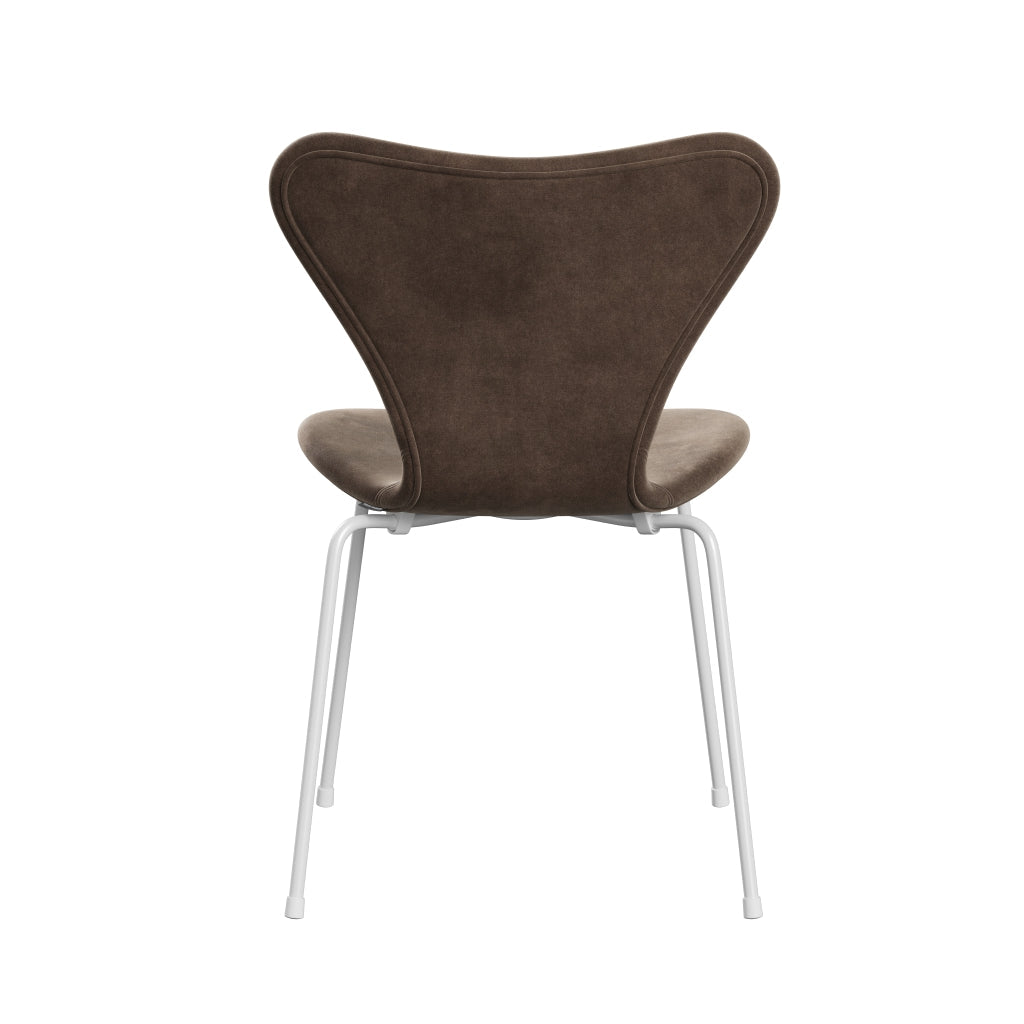 Fritz Hansen 3107 Chair Full Upholstery, White/Belfast Velvet Grey Brown