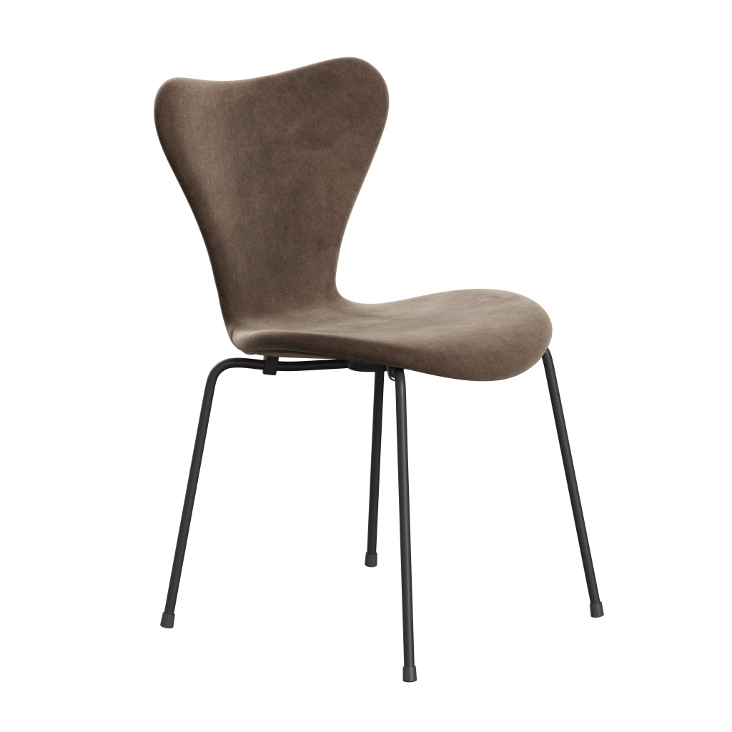 Fritz Hansen 3107 Chair Full Upholstery, Warm Graphite/Belfast Velvet Grey Brown