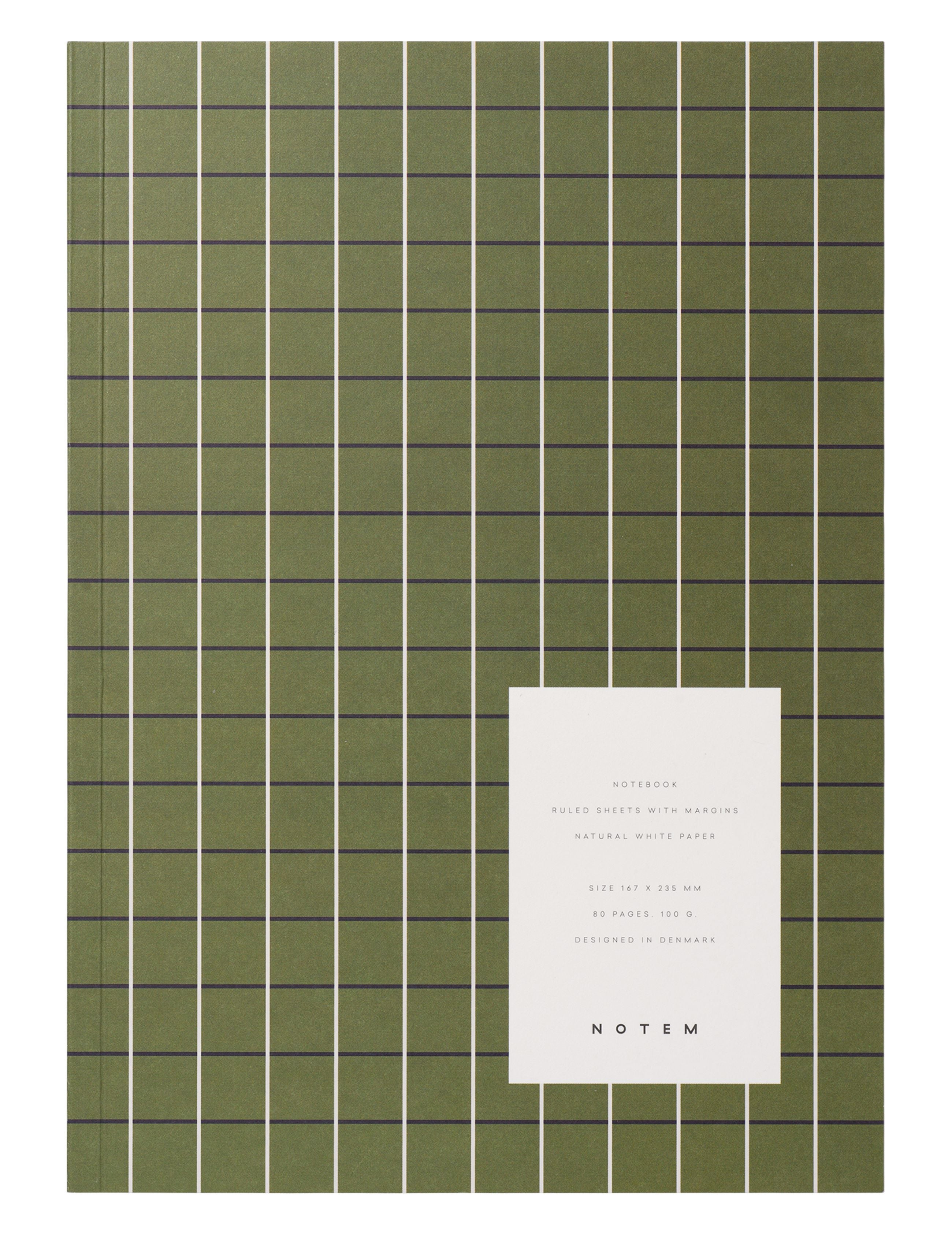 Notem Studio Vita Notebook Medium, Green Grid