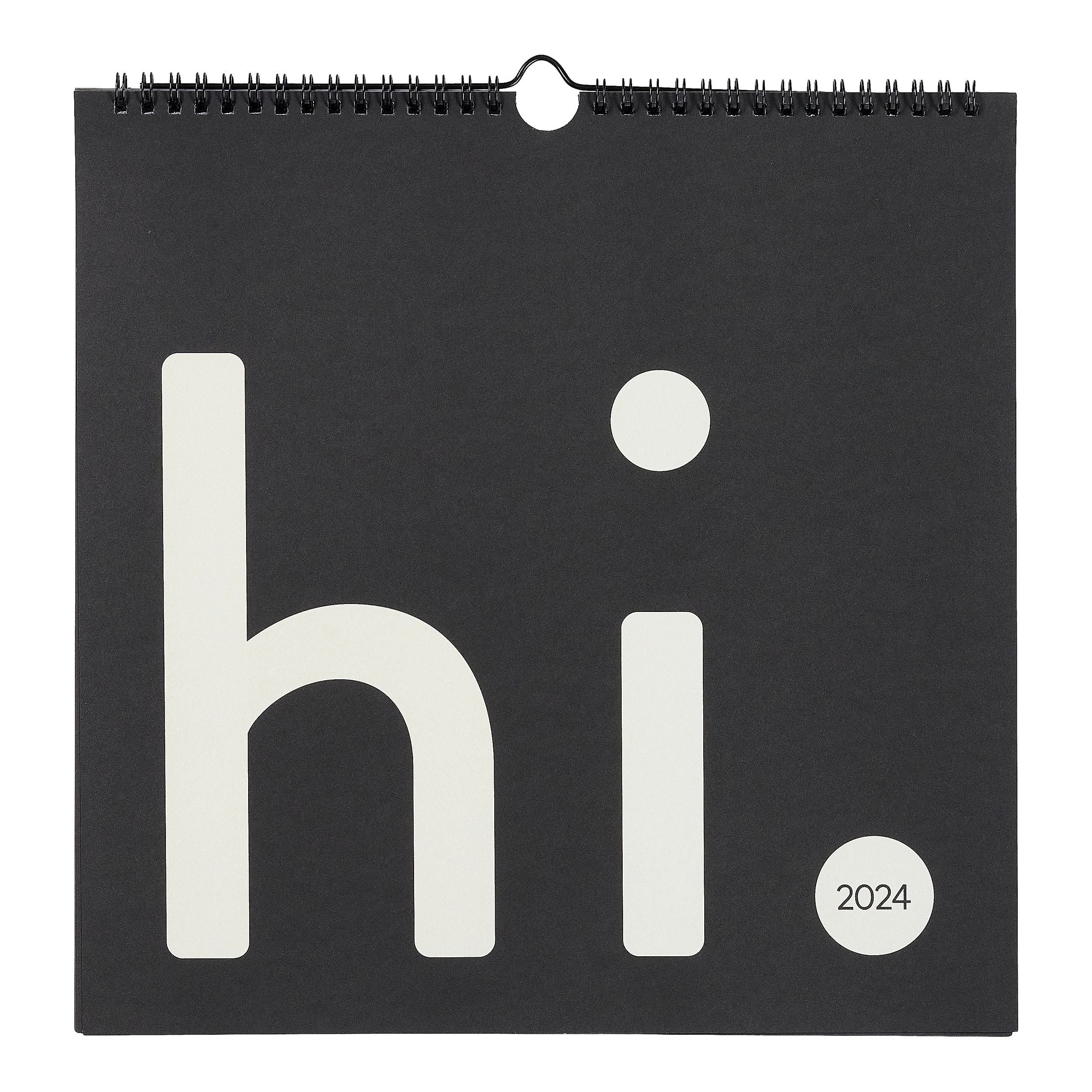 Design Letters Wall Calendar 2024, Light Grey/Black