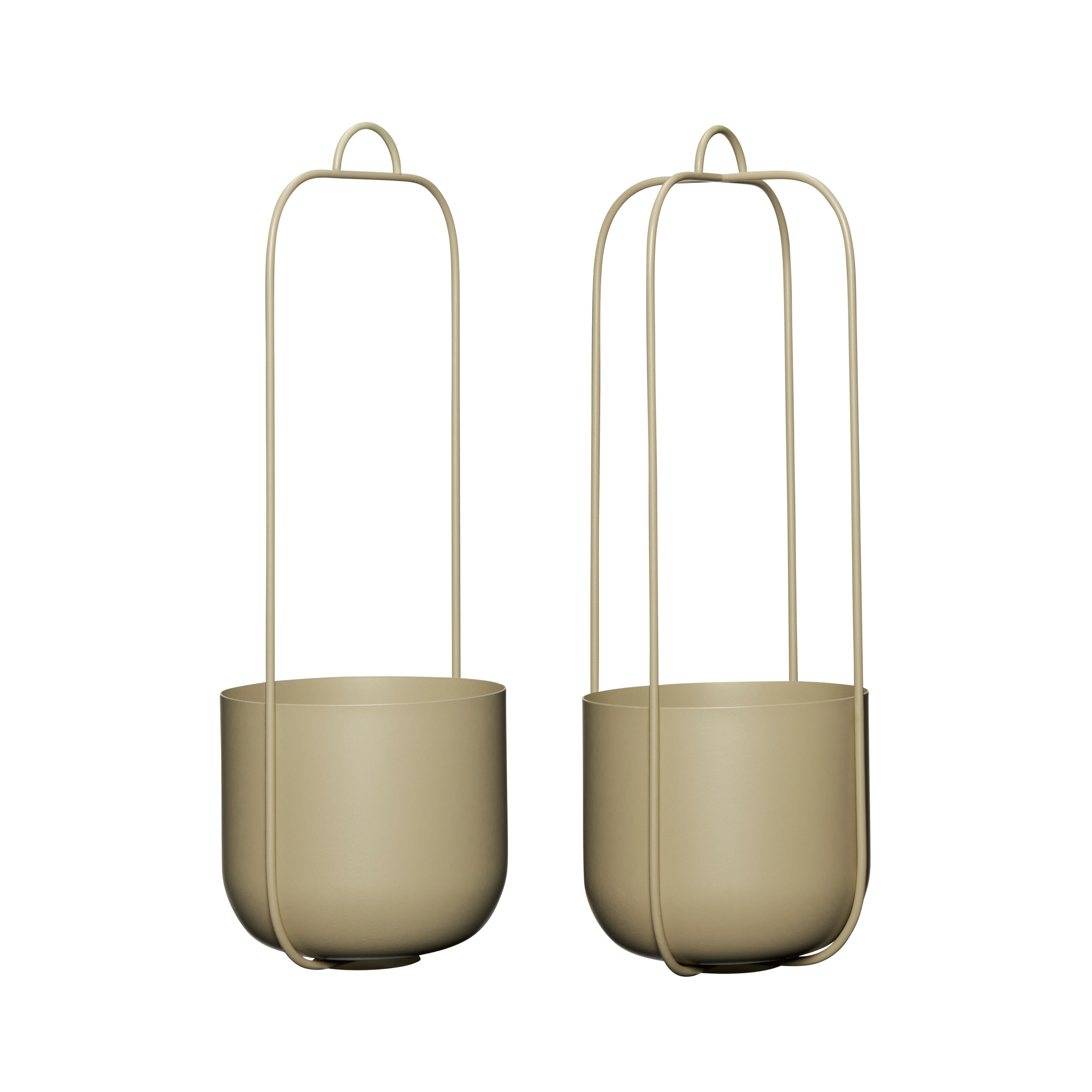 Hübsch Airy Pots Set Of 2, Khaki