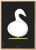 Brainchild Swan Design Sketch Poster Frame Made Of Light Wood 70x100 Cm, Black Background