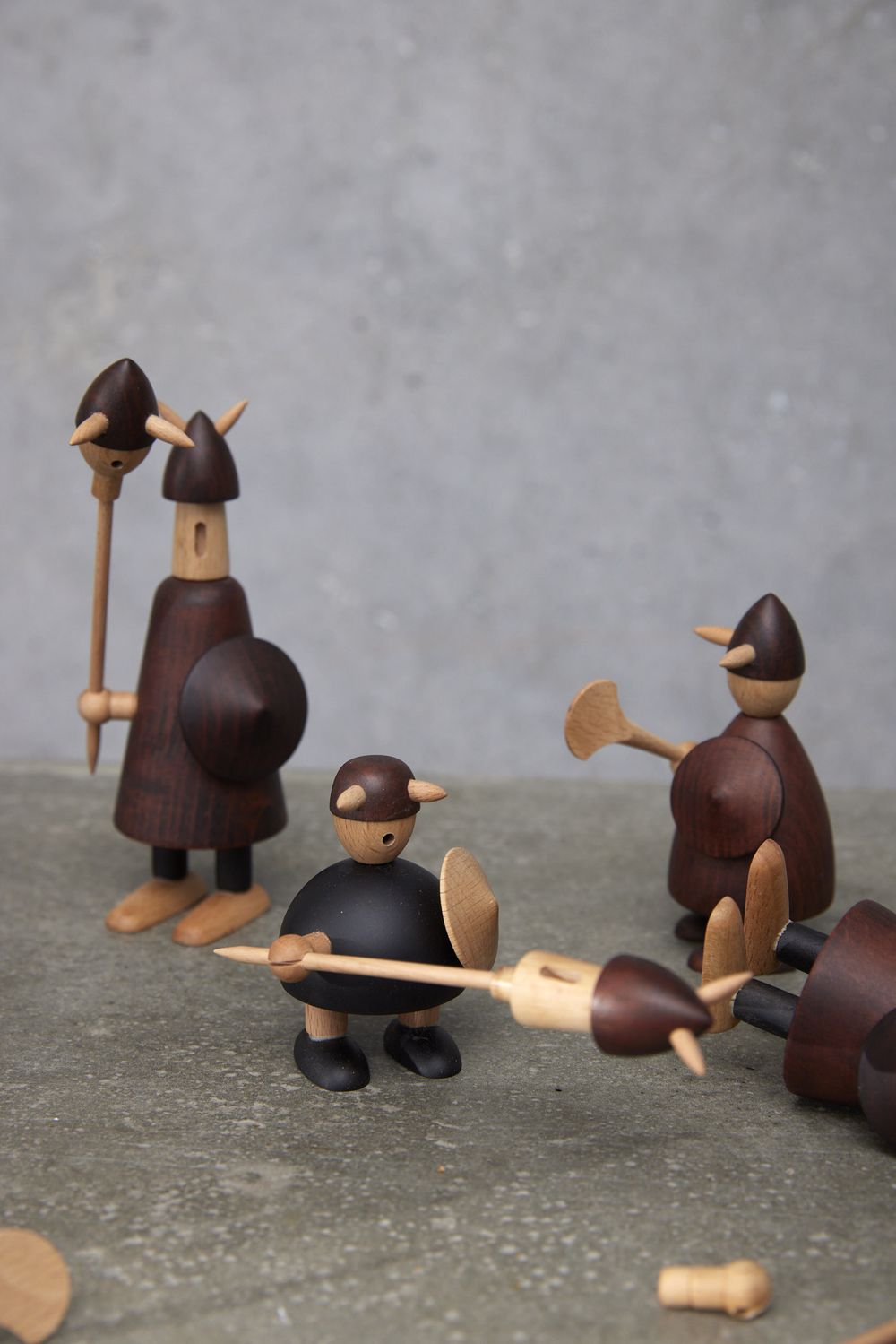 Andersen Furniture The Vikings Of Denmark Wooden Figure, Set Of 3