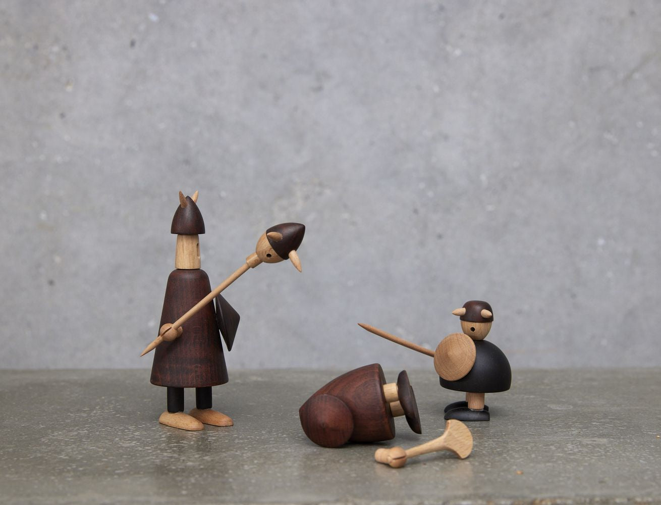 Andersen Furniture The Vikings Of Denmark Wooden Figure, Set Of 3