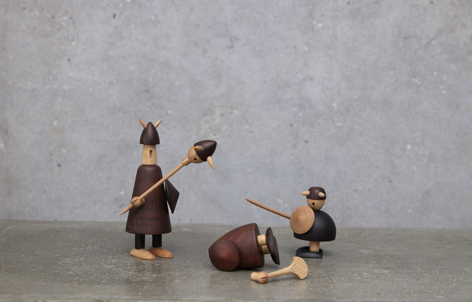 Andersen Furniture The Vikings Of Denmark Wooden Figure, Set Of 3