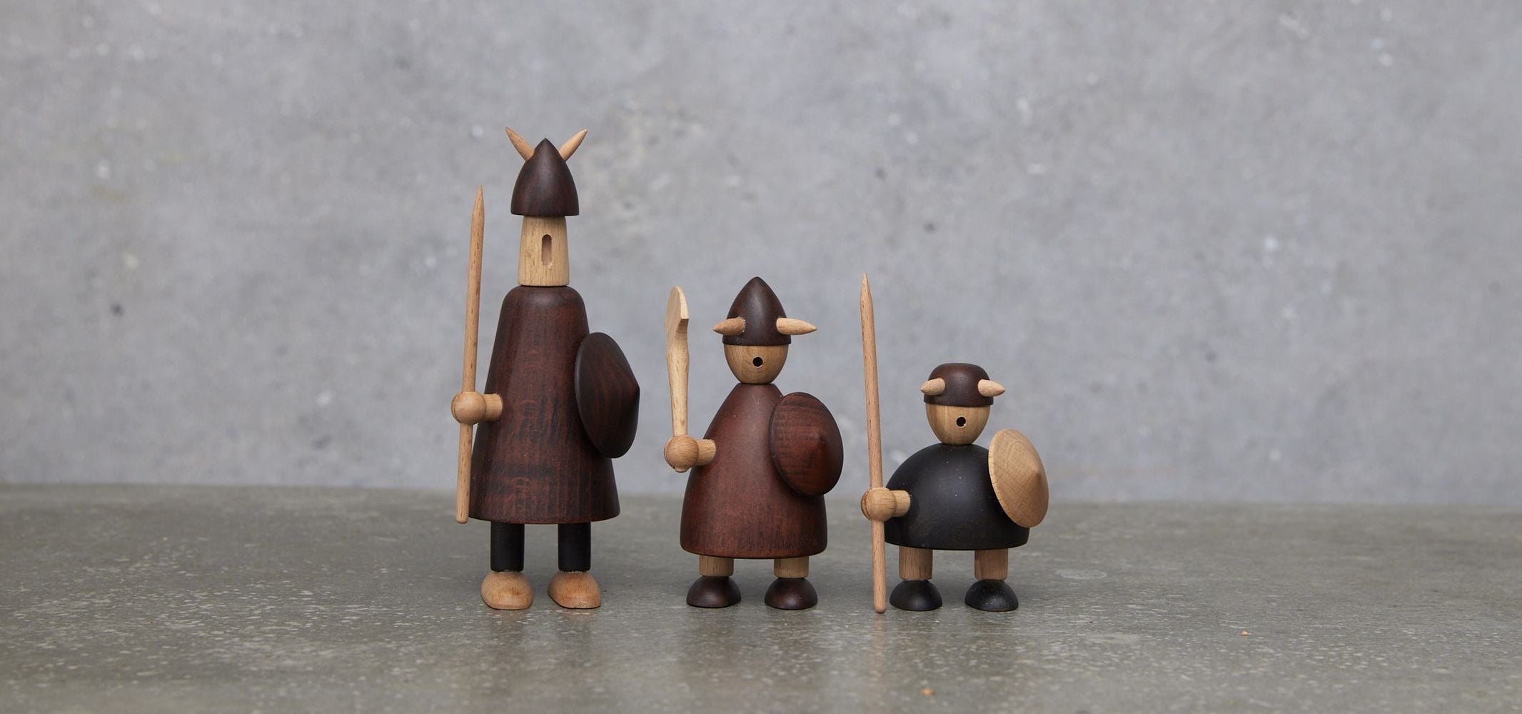 Andersen Furniture The Vikings Of Denmark Wooden Figure, Set Of 3