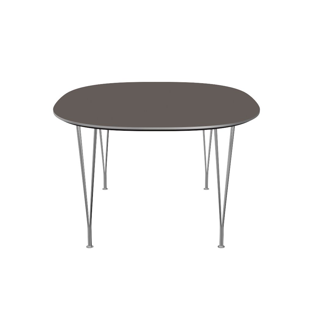 Fritz Hansen Superellipse Dining Table Chrome/Grey Veneer, 120 X180 Cm