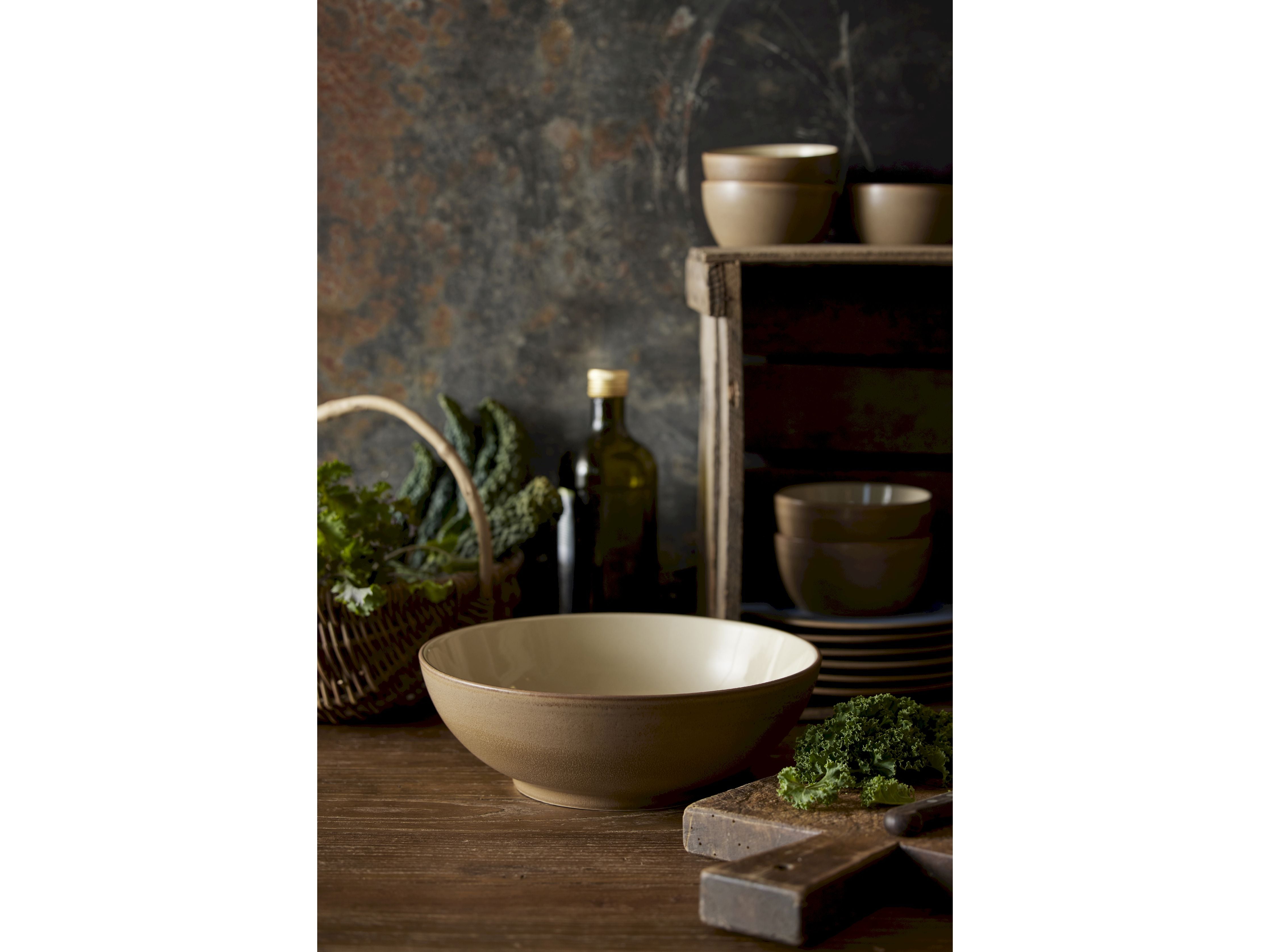 Bitz Salad Bowl 24 Cm, Wood/Sand