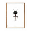 Brainchild Ant Classic Poster, Frame Made Of Light Wood 50x70 Cm, White Background