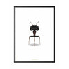 Brainchild Ant Classic Poster, Frame In Black Lacquered Wood 50x70 Cm, White Background