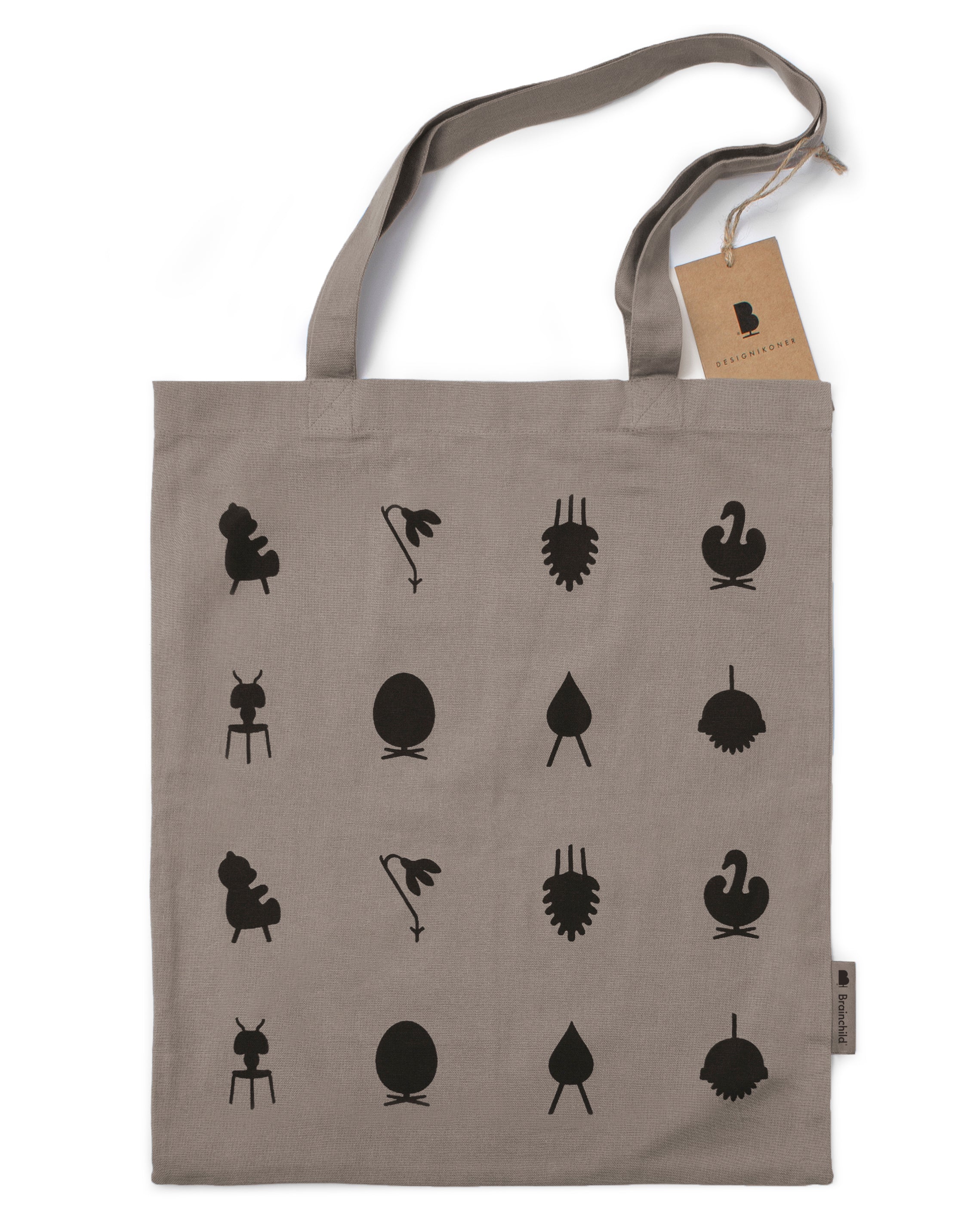 Brainchild Design Icons Carrying Bag, Light Grey