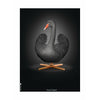 Brainchild Swan Classic Poster Without Frame 50 X70 Cm, Black/Black Background