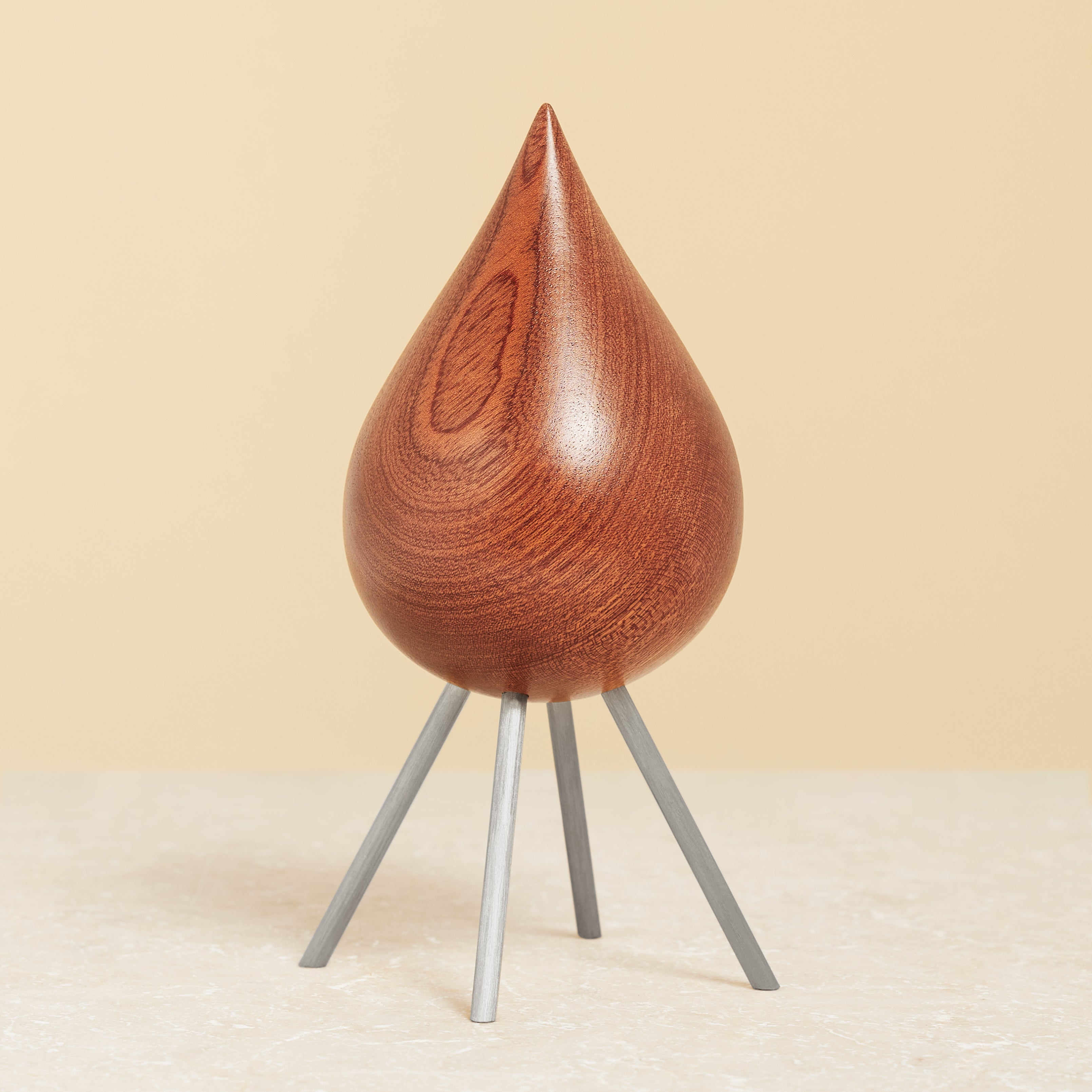 Brainchild Drop Wooden Figure Mahogany, Steel Base