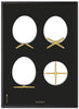 Brainchild The Egg Design Sketches Poster Frame Made Of Black Lacquered Wood 30x40 Cm, Black Background