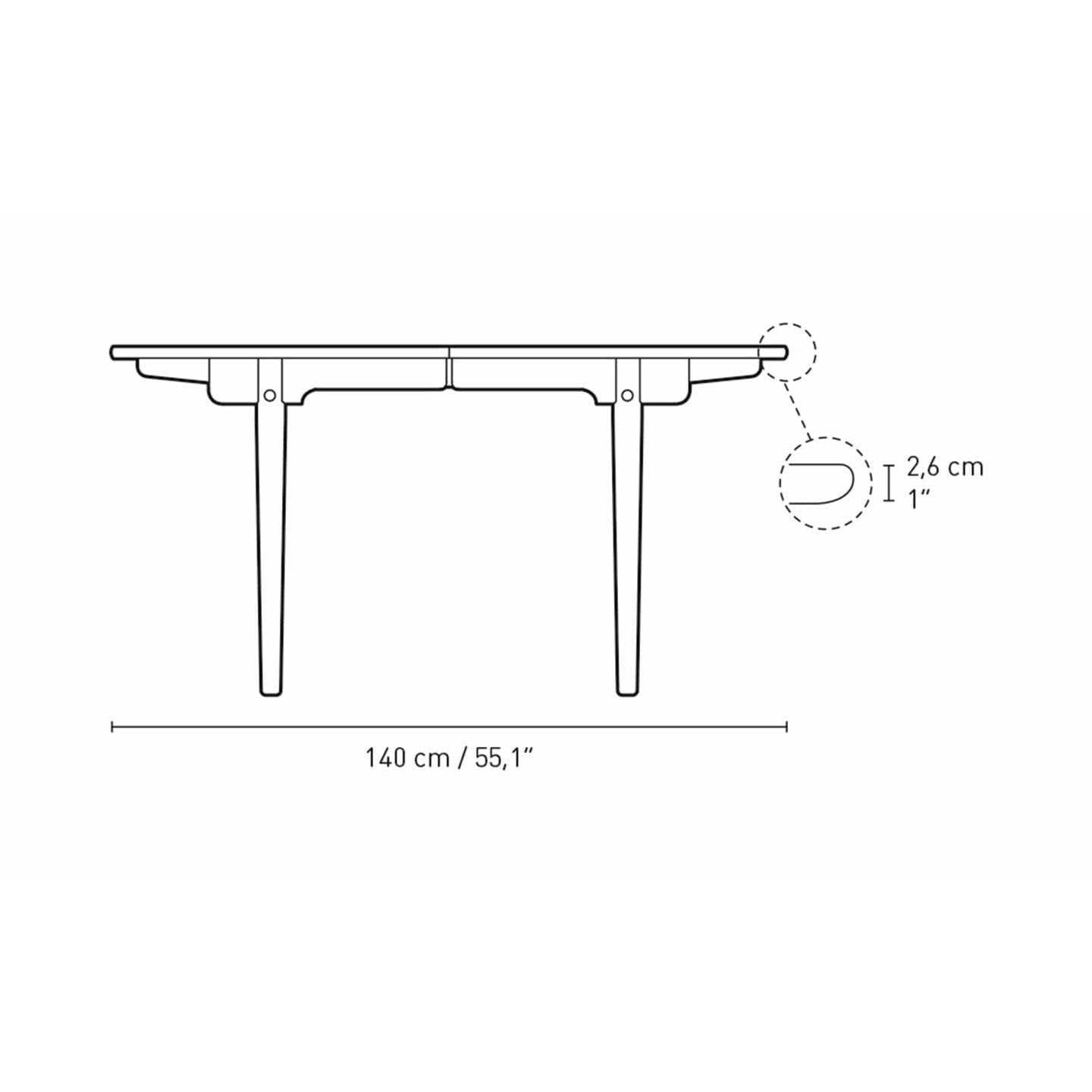 Carl Hansen Ch337 Dining Table Designed For 2 Pull Out Plates, Oak Smoke Colored Oil