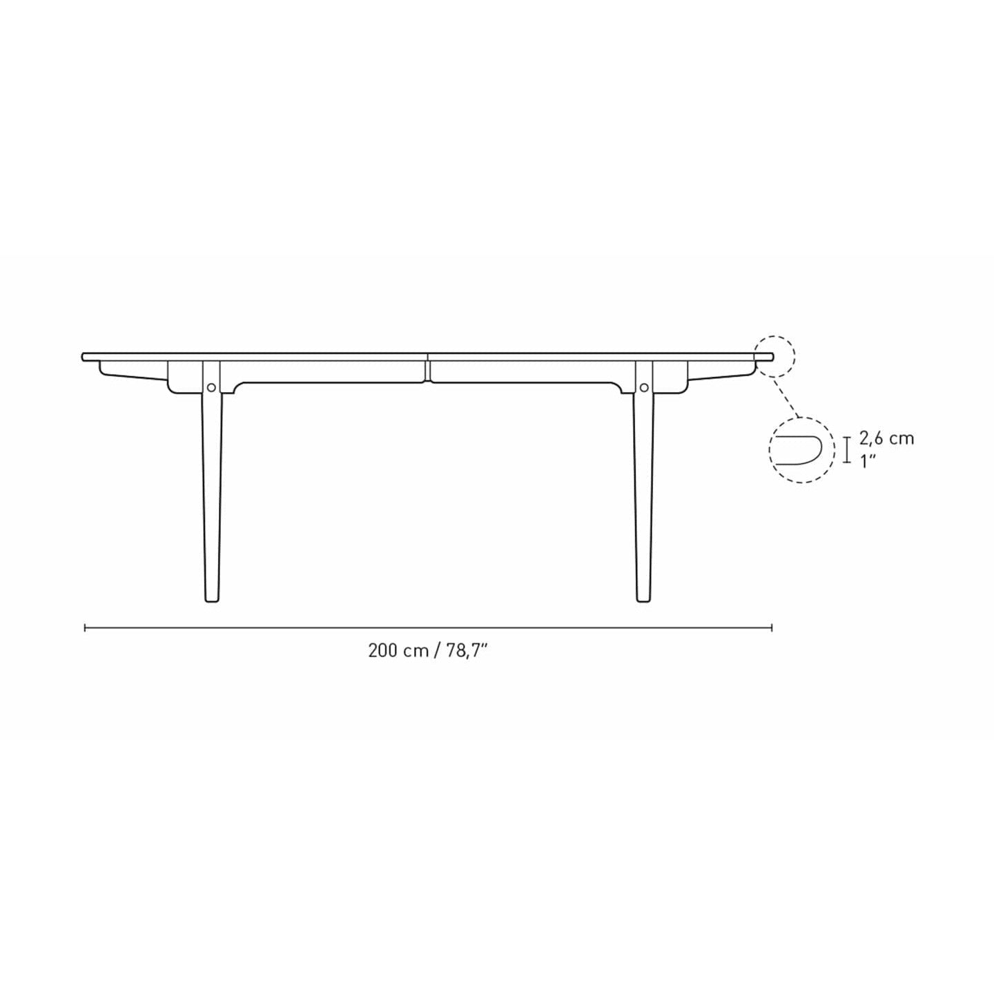 Carl Hansen Ch338 Dining Table Designed For 2 Pull Out Plates, Oak Smoke Colored Oil