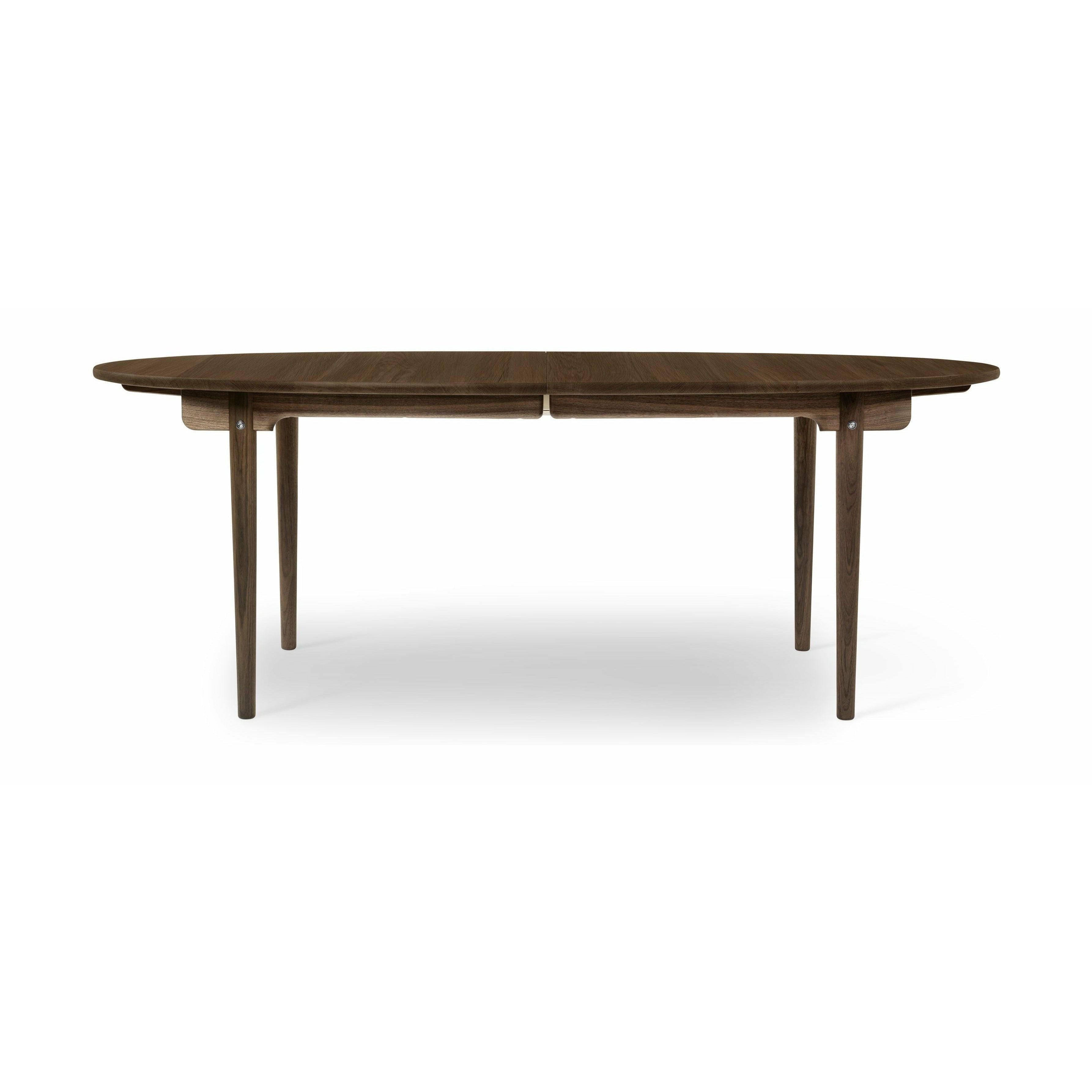 Carl Hansen Ch338 Dining Table Designed For 2 Pull Out Plates, Oak Smoke Colored Oil