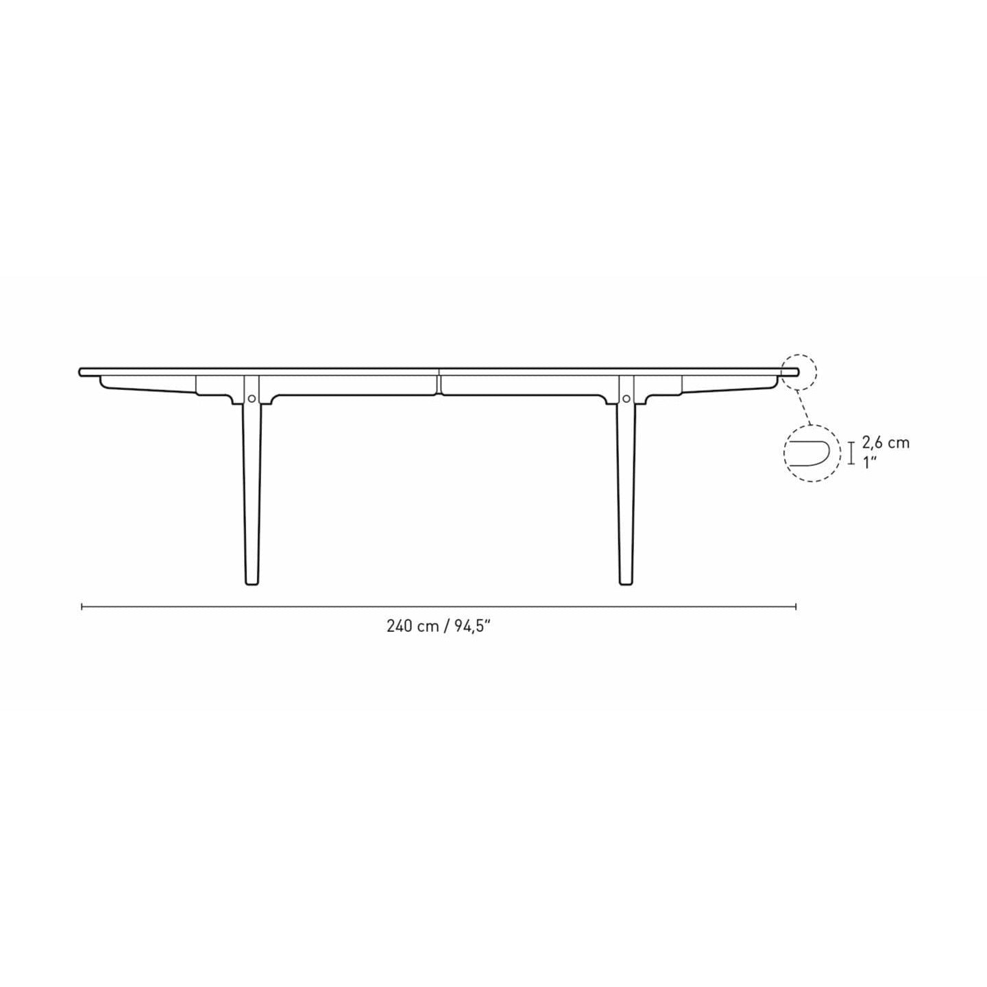 Carl Hansen Ch339 Dining Table Designed For 2 Pull Out Plates, Oak Oiled