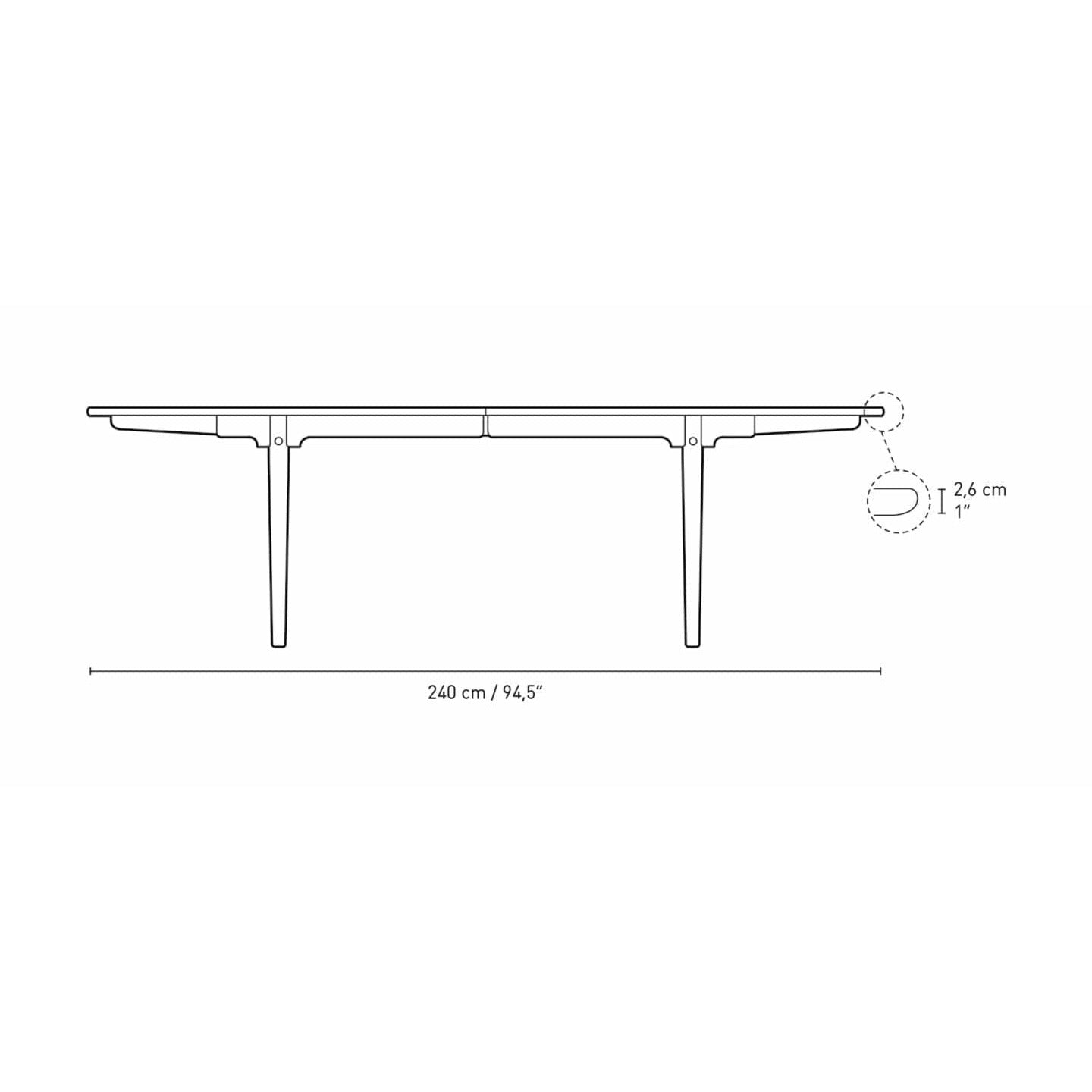 Carl Hansen Ch339 Dining Table Designed For 2 Pull Out Plates, Oak Smoke Colored Oil