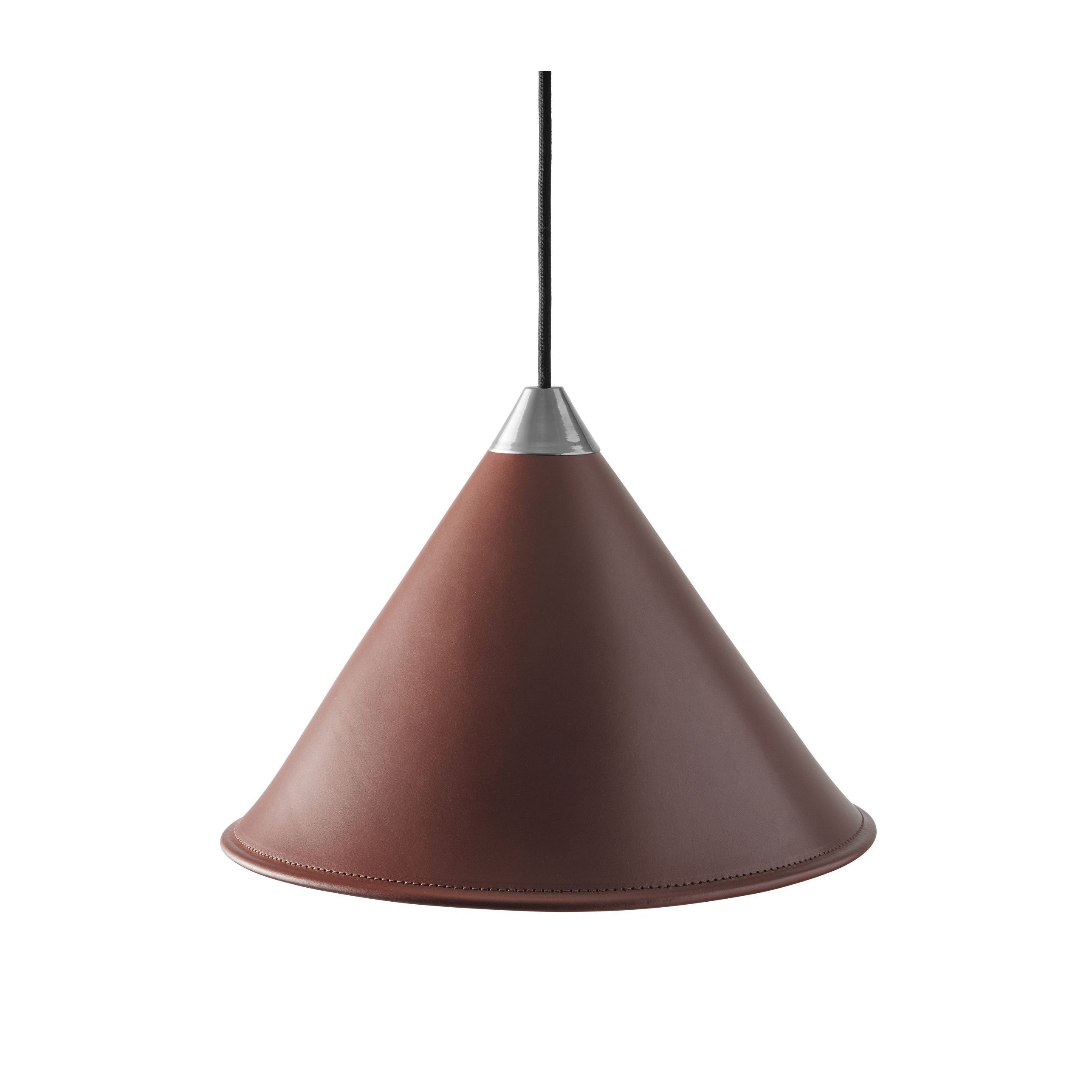 Cuero Namibia Pendant ø 25 Cm, Oak Brown/Chrome With Black Cable