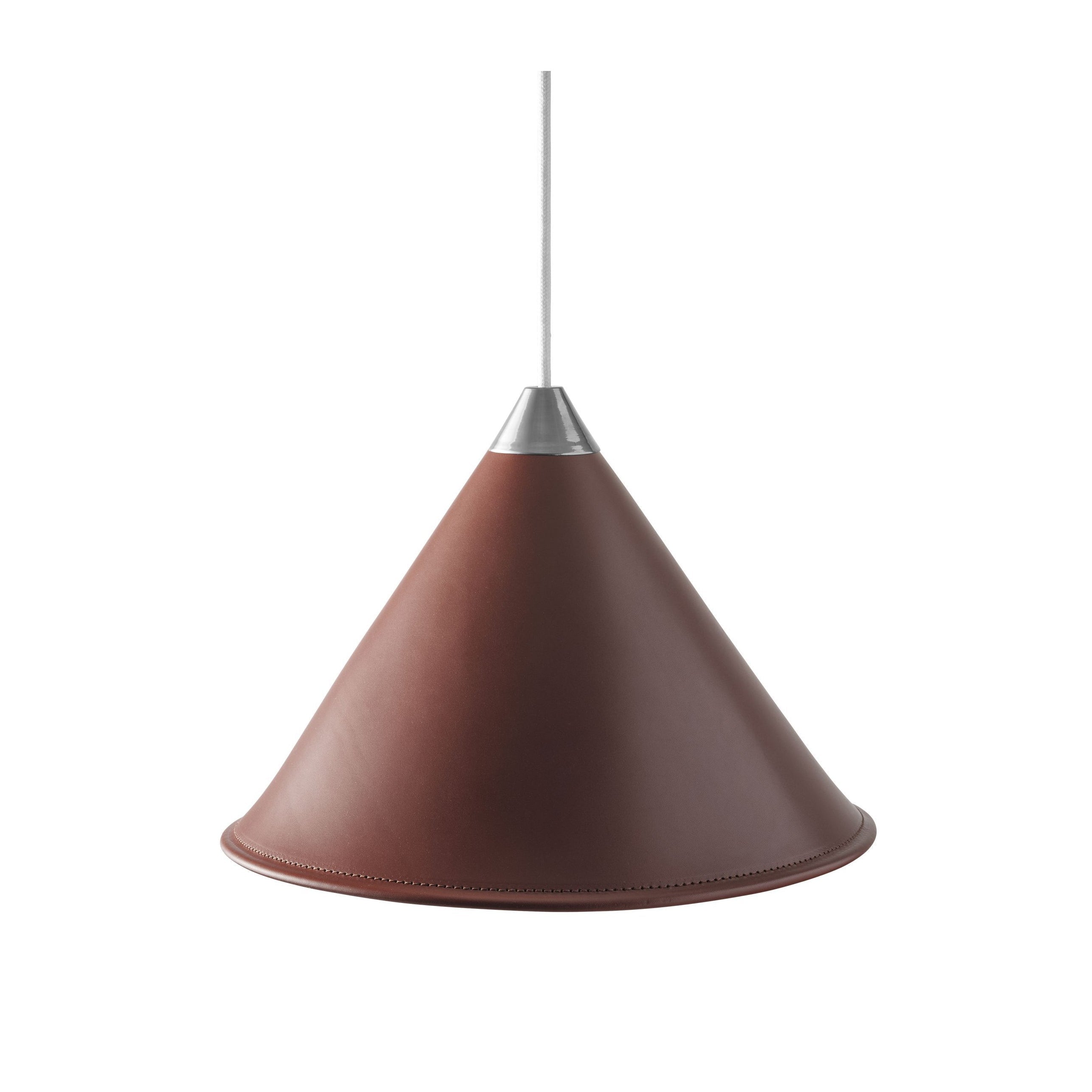 Cuero Namibia Pendant ø 25 Cm, Oak Brown/Chrome With White Cable