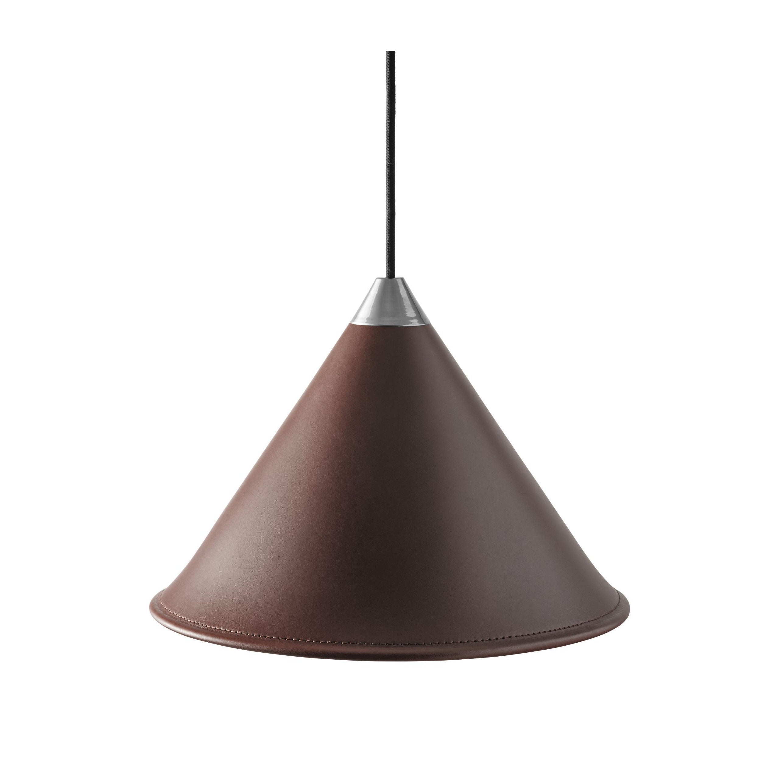 Cuero Namibia Pendant ø 25 Cm, Chocolate/Chrome With Black Cable