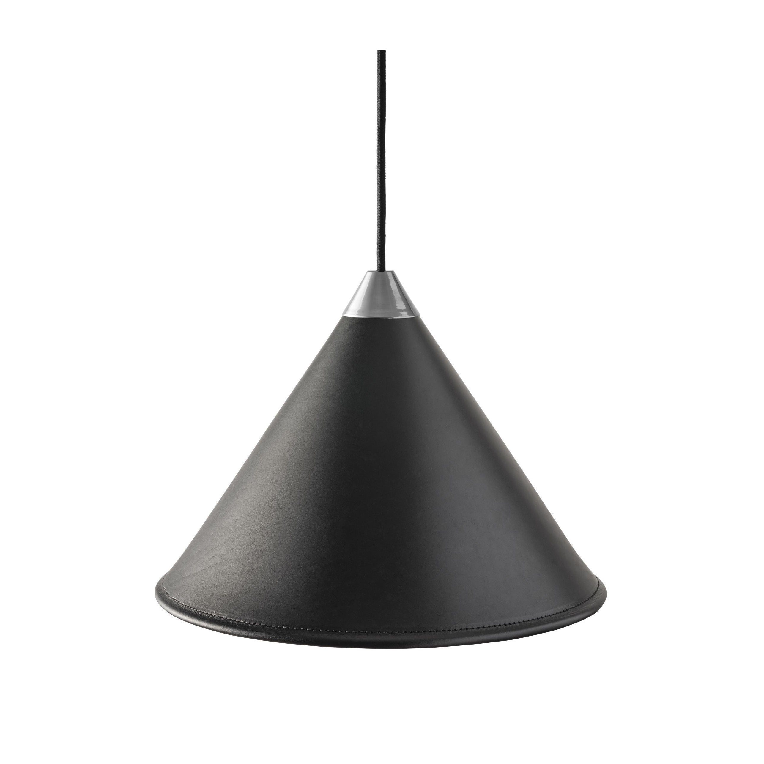 Cuero Namibia Pendant ø 25 Cm, Black/Chrome With Black Cable