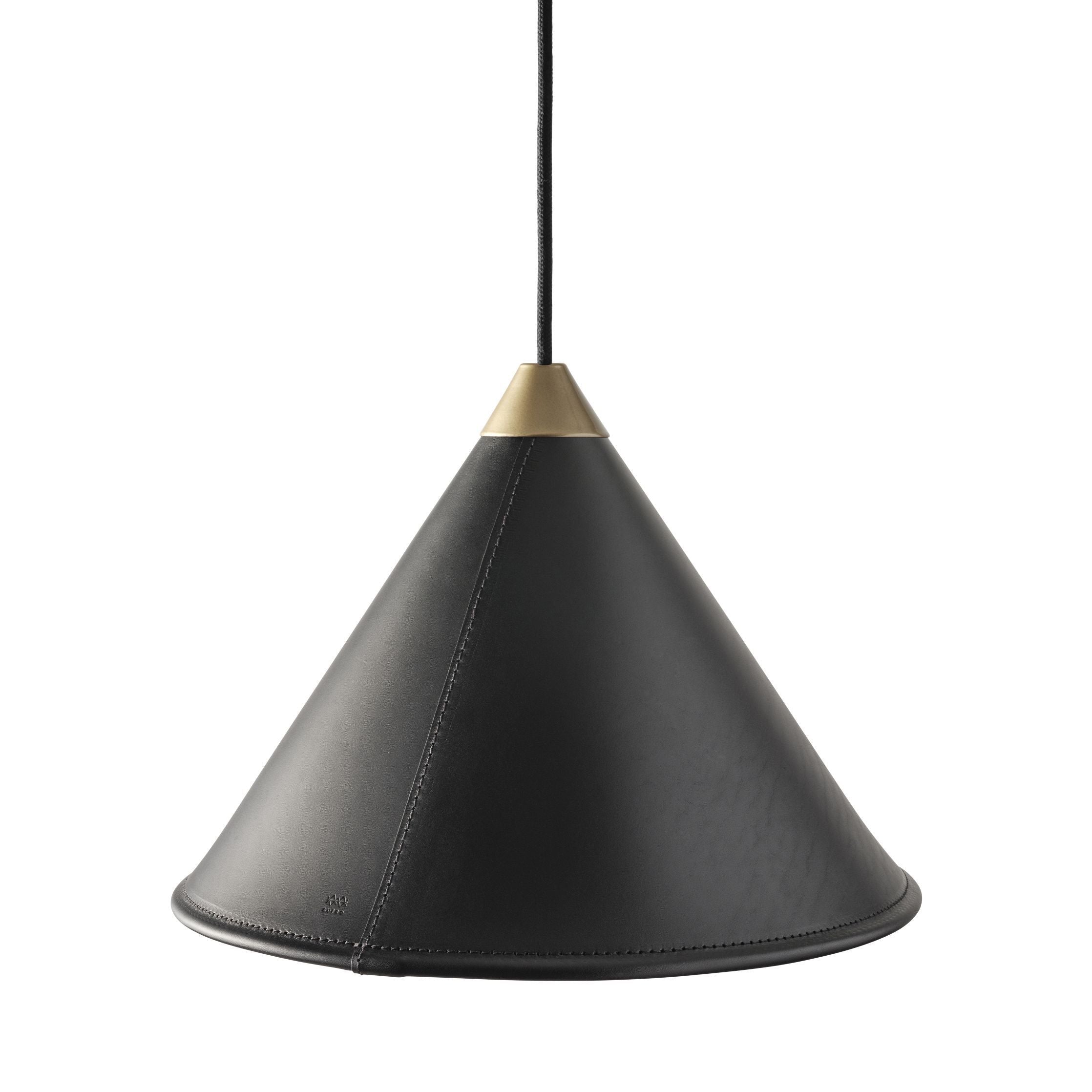 Cuero Namibia Pendant ø 25 Cm, Black/Brass With Black Cable