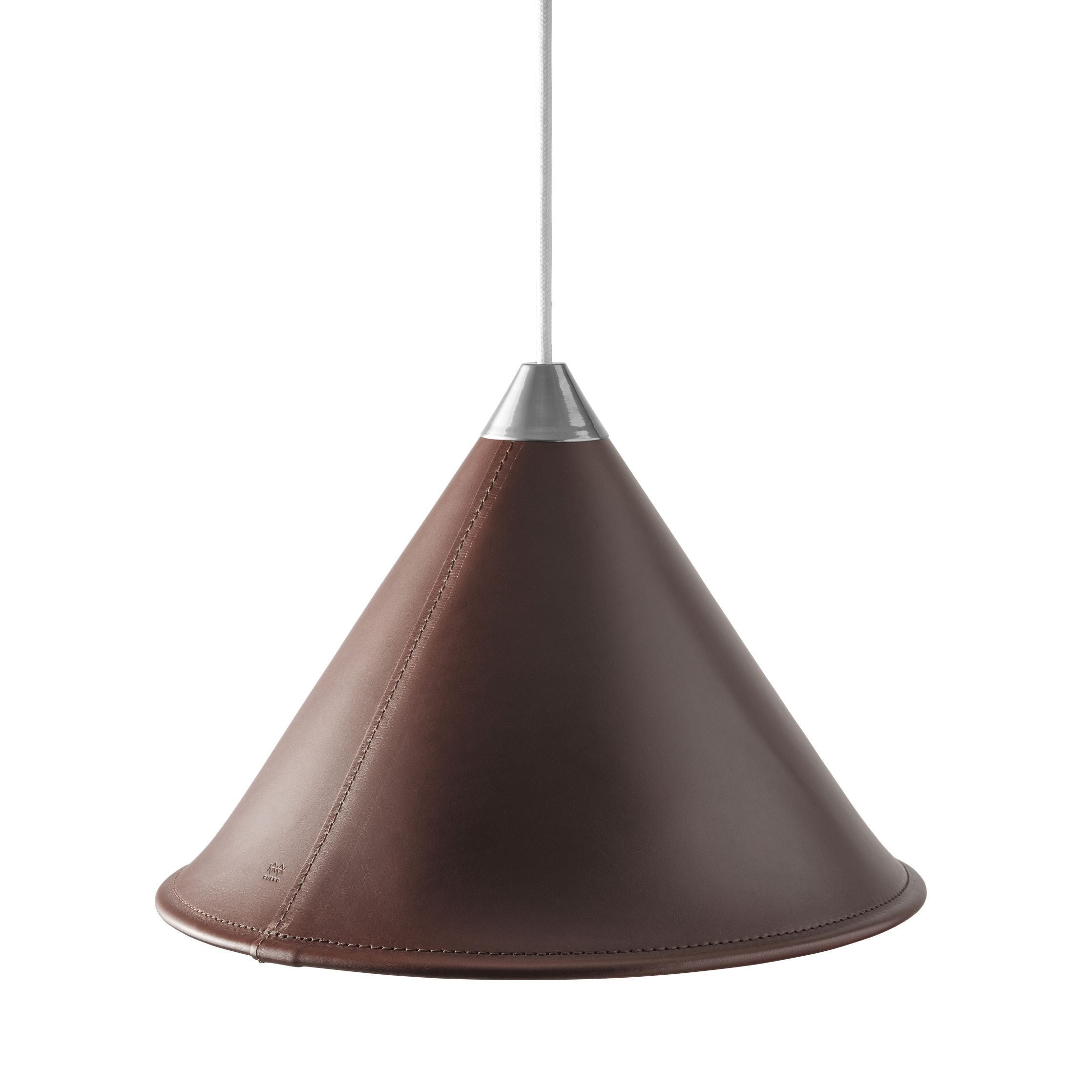 Cuero Namibia Pendant ø 35 Cm, Chocolate/Chrome With White Cable