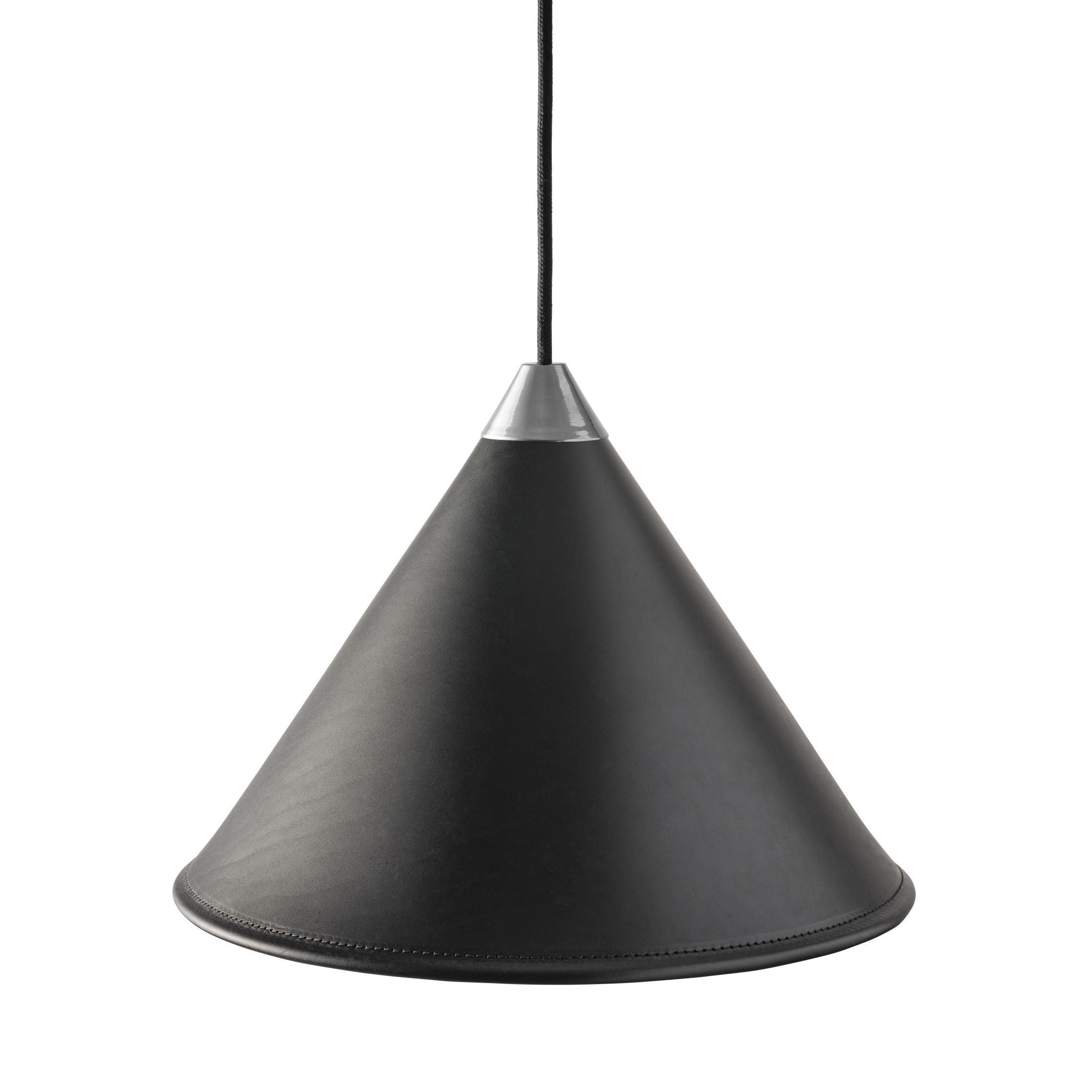 Cuero Namibia Pendant ø 35 Cm, Black/Chrome With Black Cable