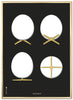 Brainchild The Egg Design Sketches Poster Frame Made Of Brass Colored Metal 50x70 Cm, Black Background