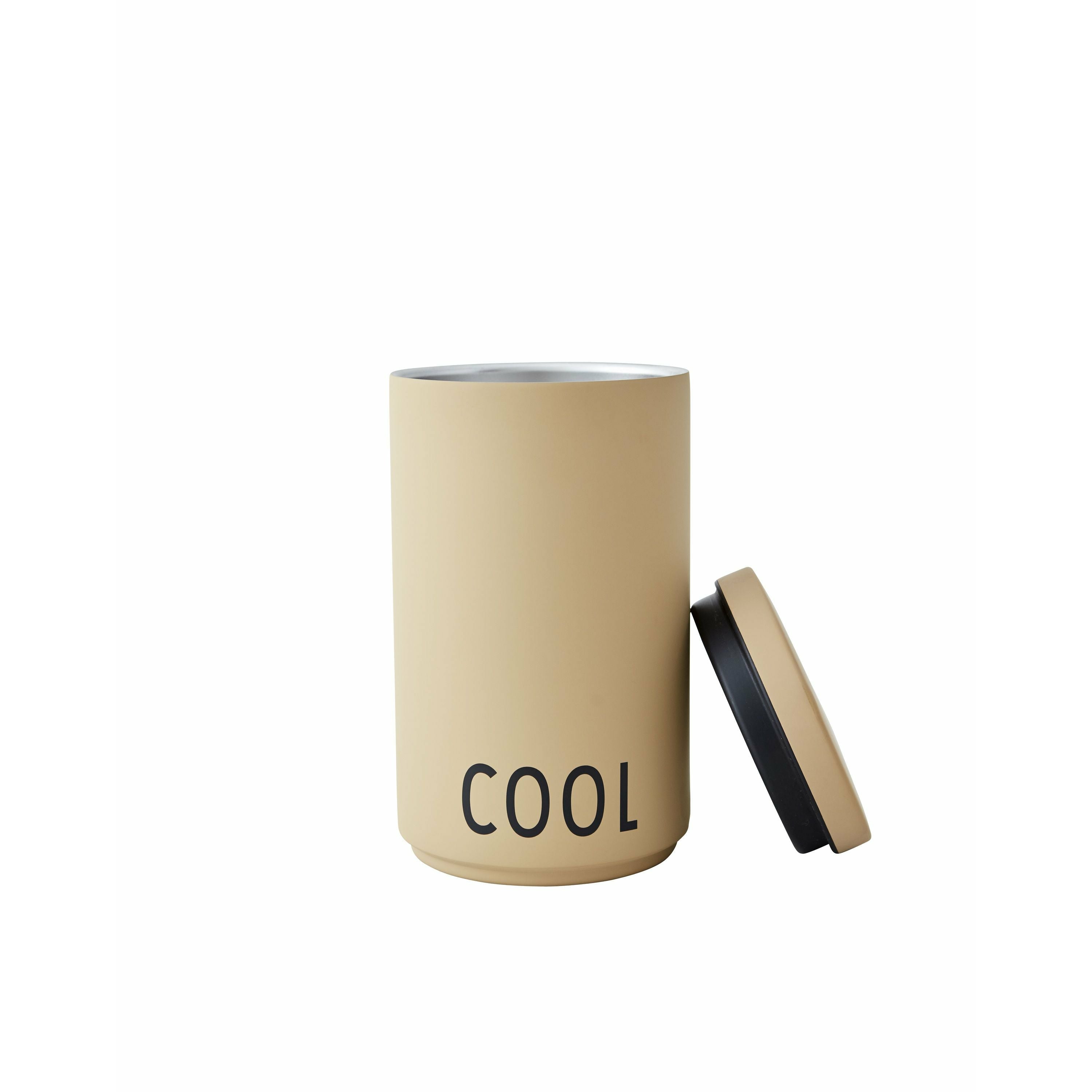 Design Letters Bottle Cooler And Ice Bucket, Beige