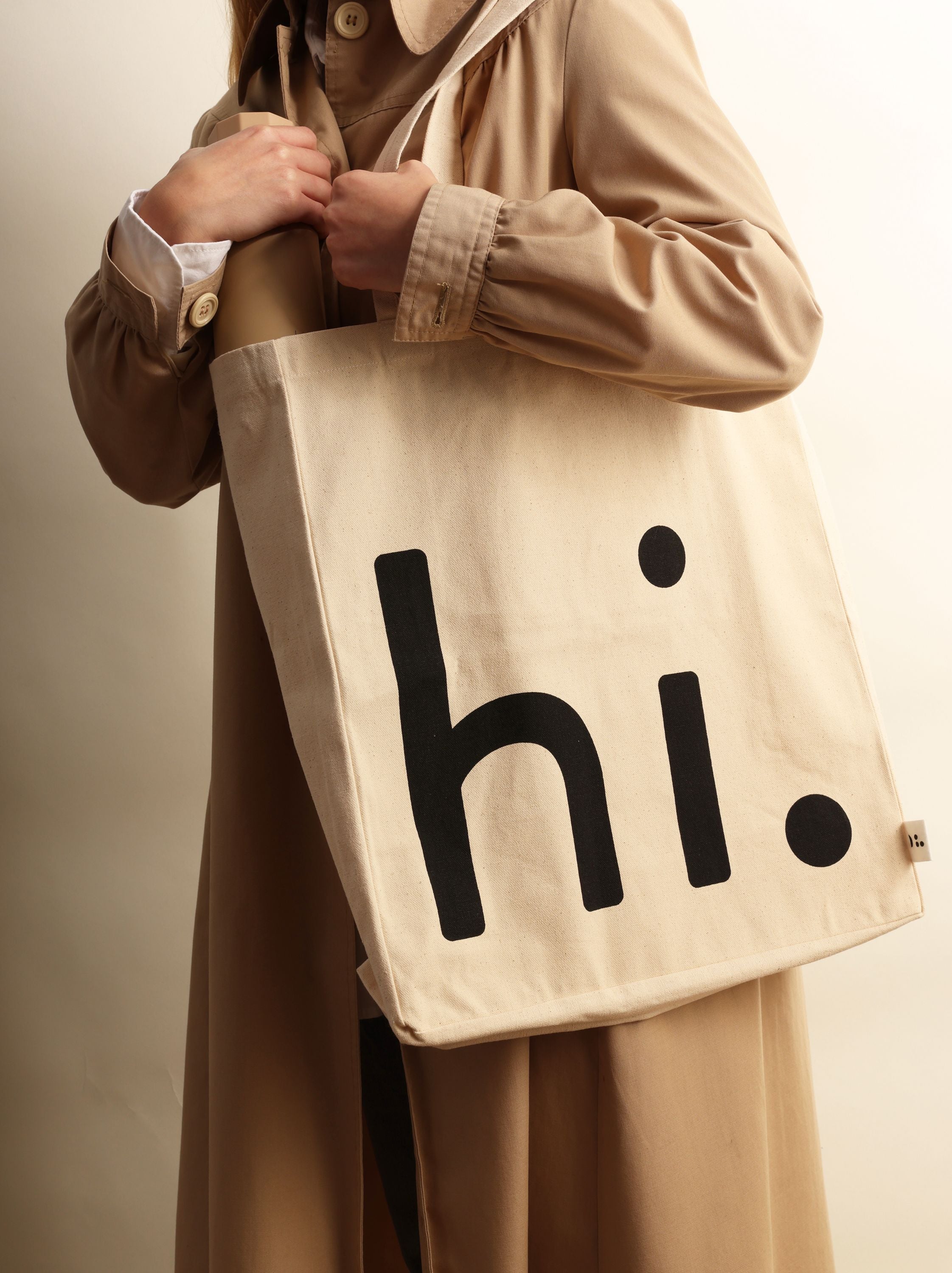 Design Letters Hi Travel Bag, Natural/Black