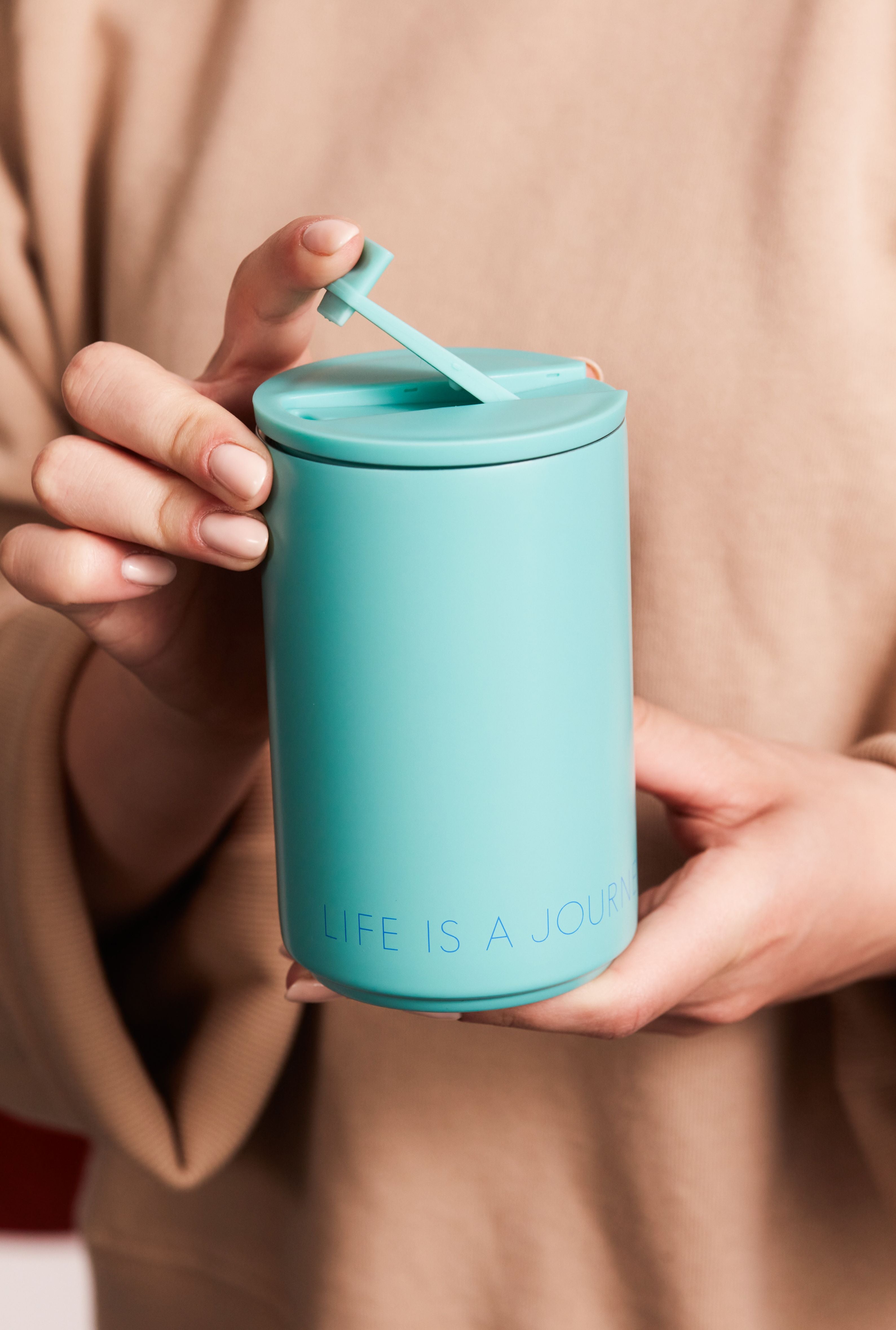 Design Letters Insulated Cup, Turquoise