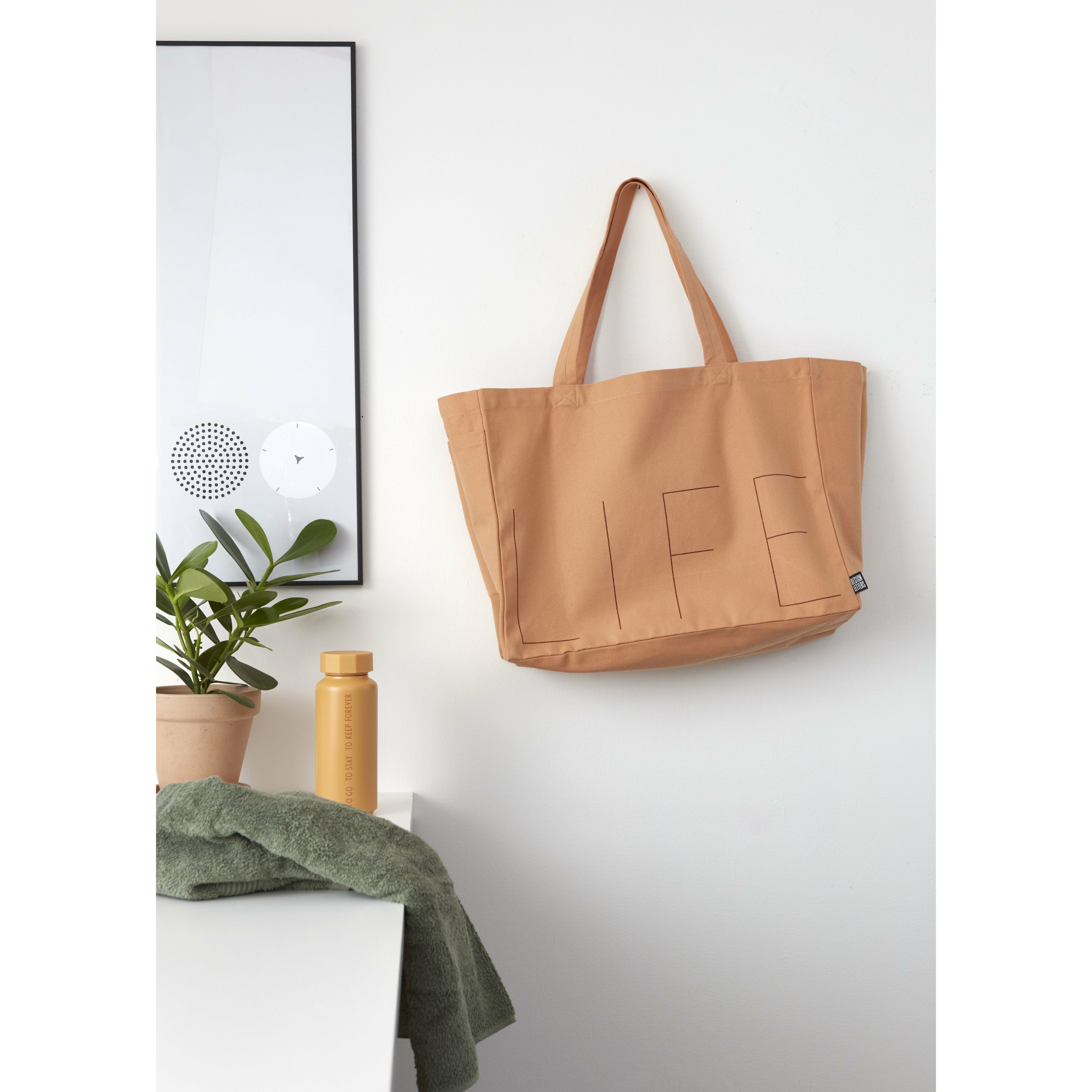 Design Letters Life Carrying Bag, Peach