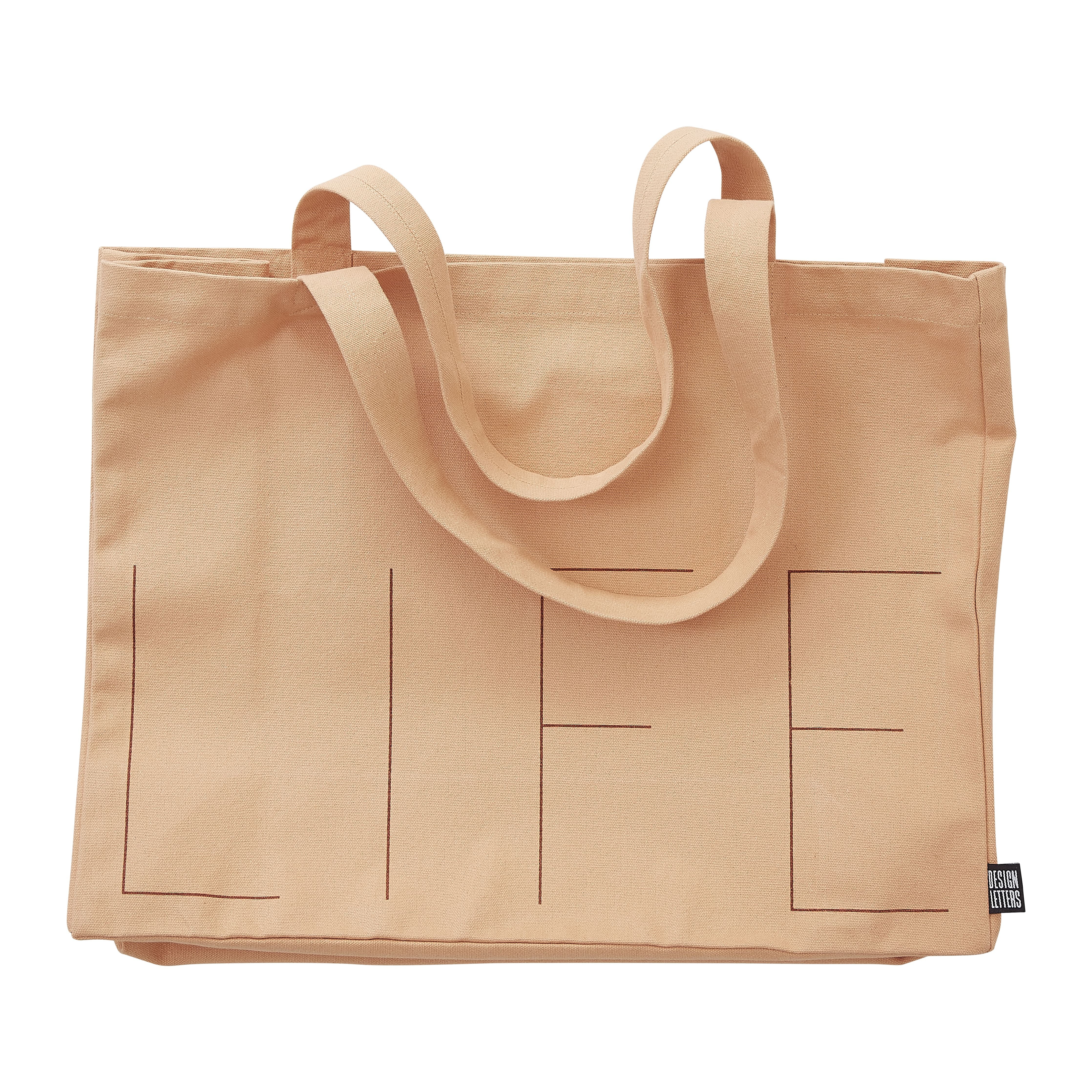 Design Letters Life Carrying Bag, Peach