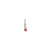 Design Letters Pearl Stick Charm 4 Mm Pendant Silver Plated, Red Chrosite