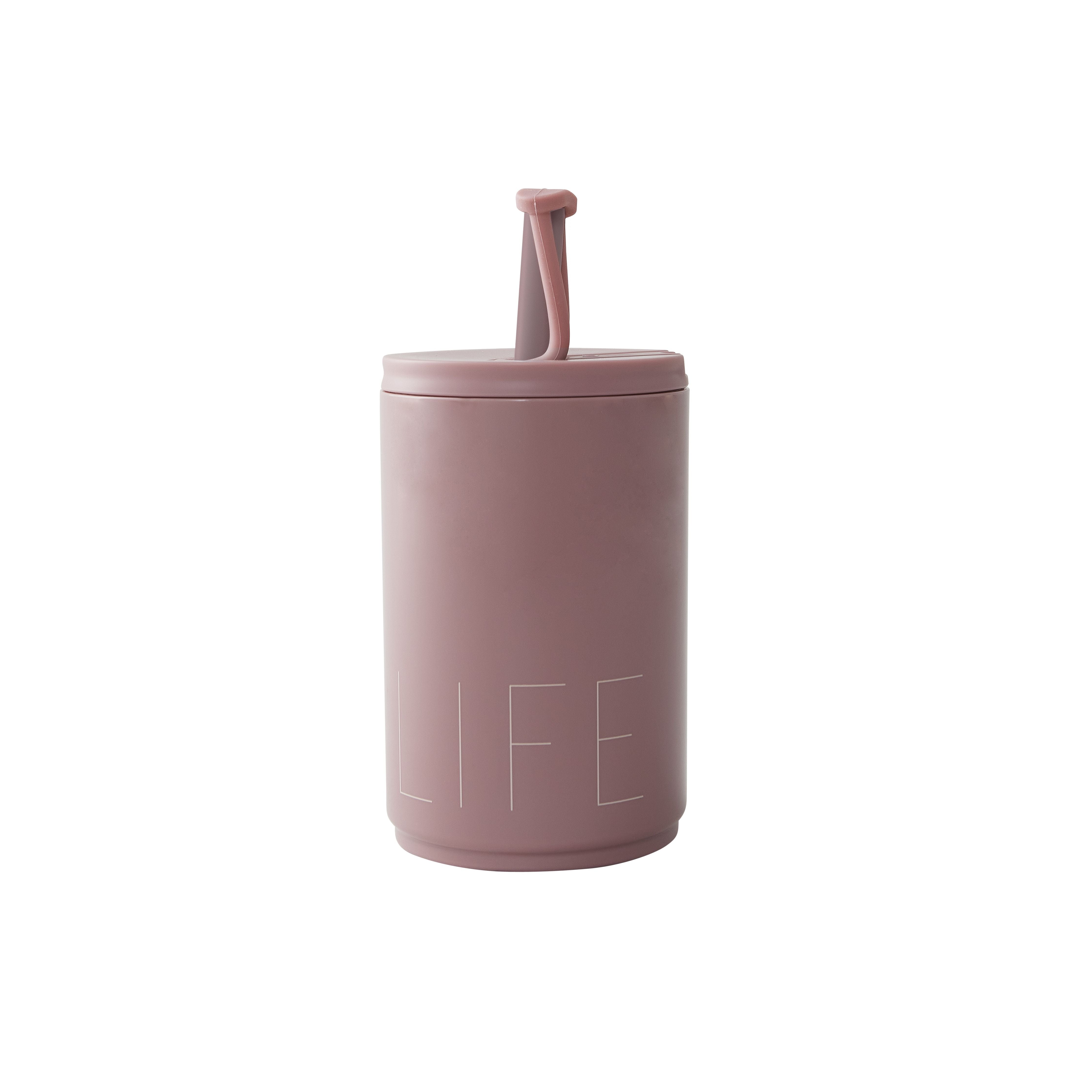 Design Letters Travel Straw Mug Life 330 Ml, Ash Rose