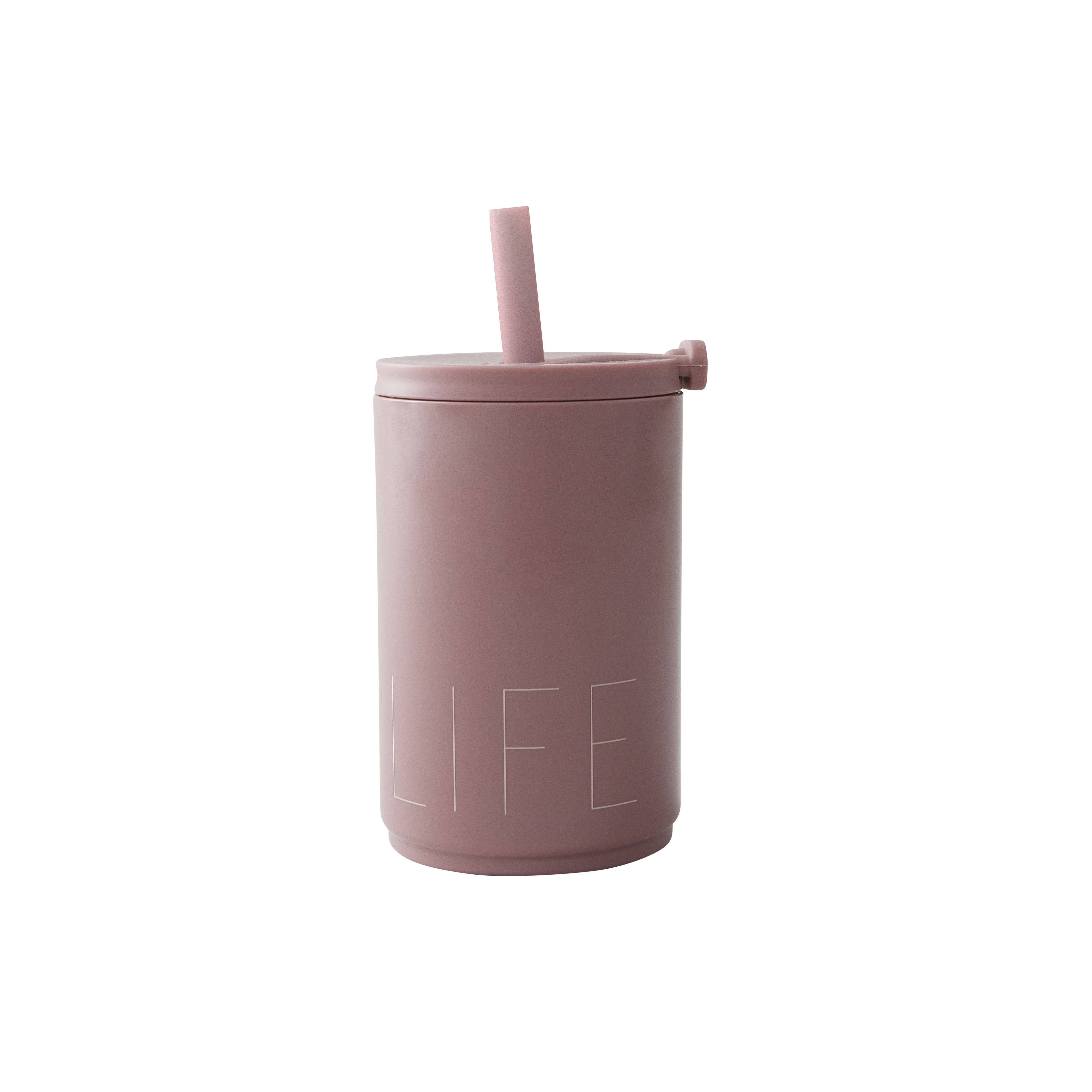 Design Letters Travel Straw Mug Life 330 Ml, Ash Rose