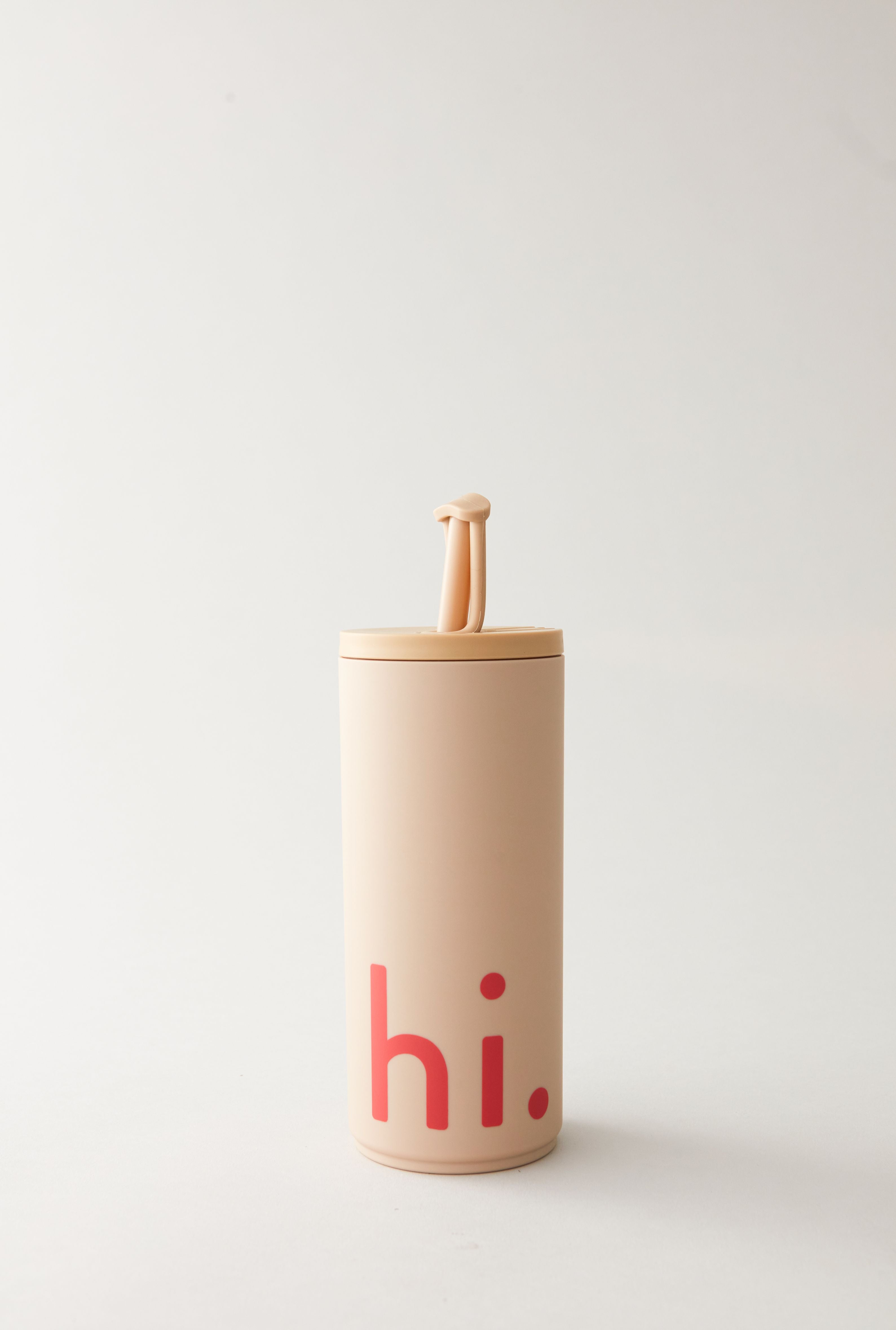 Design Letters Travel Straw Bottle 500 Ml, Beige