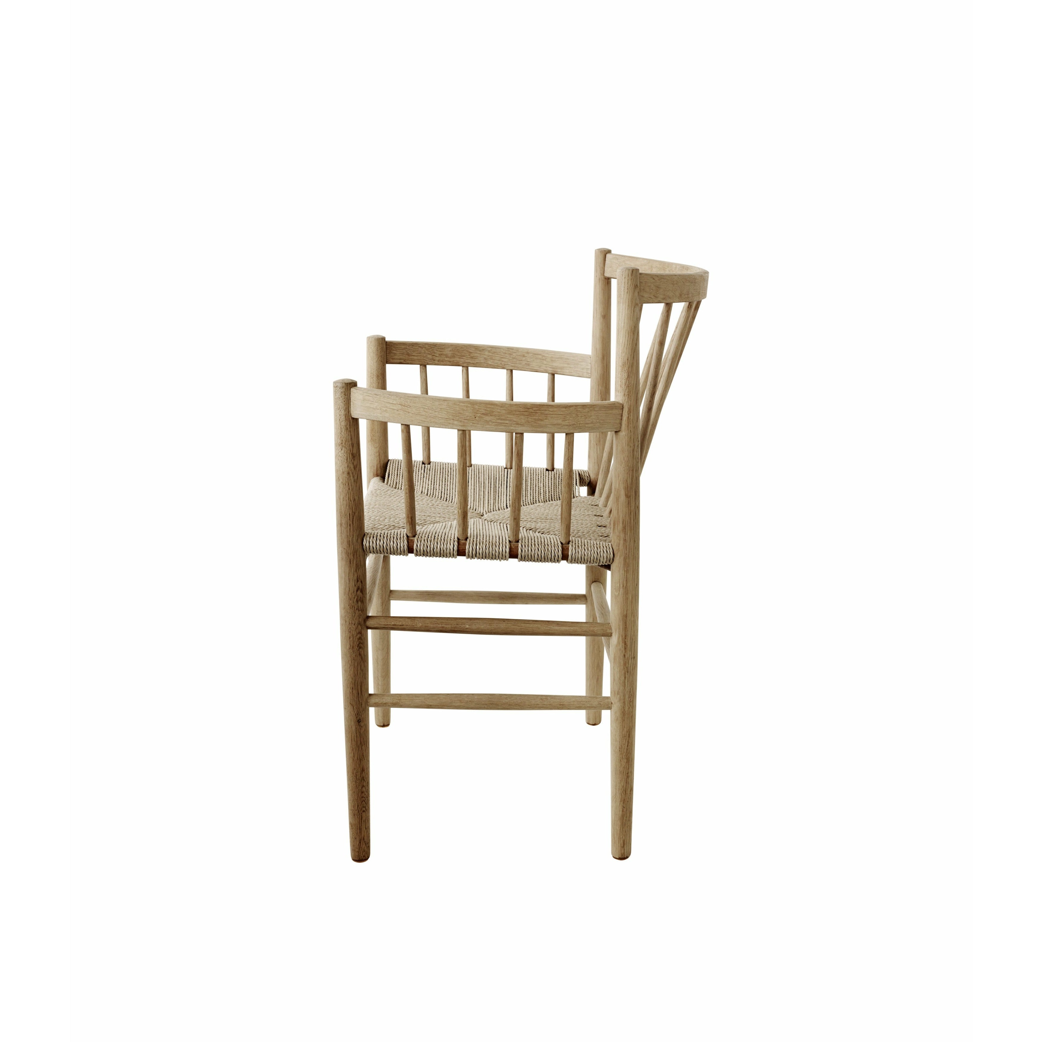 Fdb Møbler J81 Dining Chair With Armrest, Oiled Oak, Natural Wicker