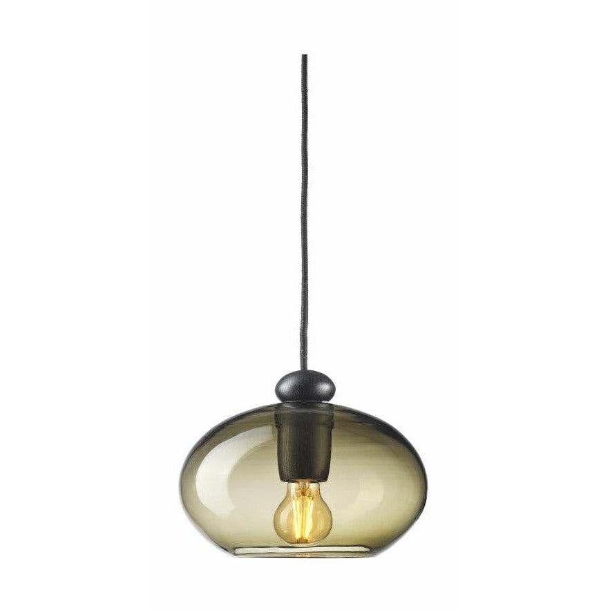 Fdb Møbler U2 Hiti Pendant, Oak Black Lacquered/Smoked Glass/Black Cable